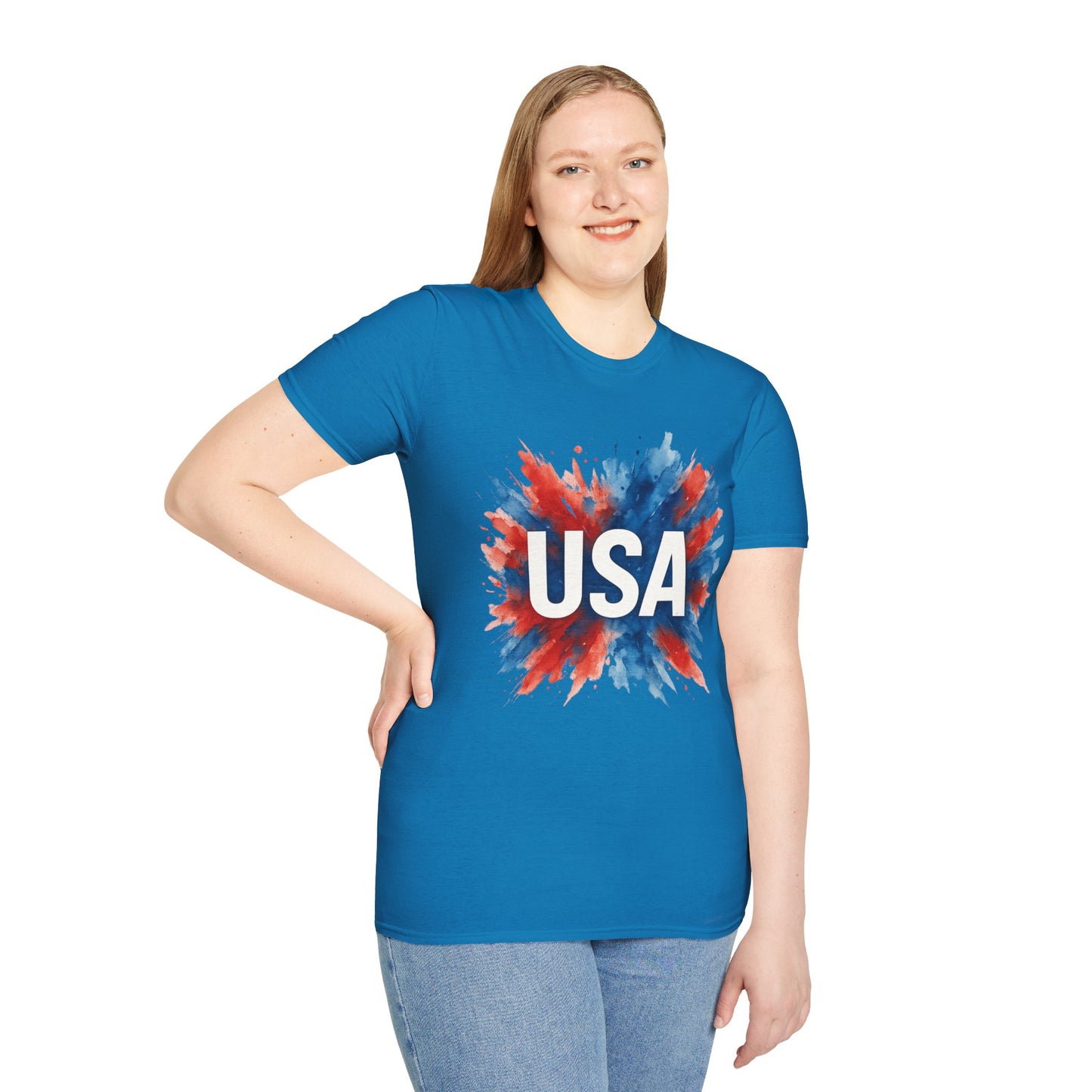 Watercolor USA T-Shirt Unisex | Red White Blue Shirt | Patriotic Graphic Tee | July 4th Shirt | Independence Day Tee | American Flag Shirt