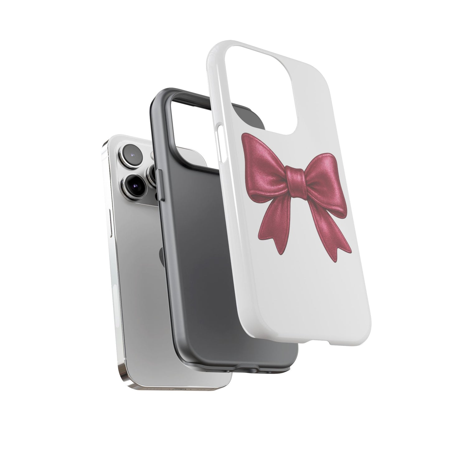 Pink Bow iPhone Case – Cute Girly Phone Cover – Glossy Ribbon Coquette Case – Soft Girl Aesthetic Accessory – Gift for Her iPhone