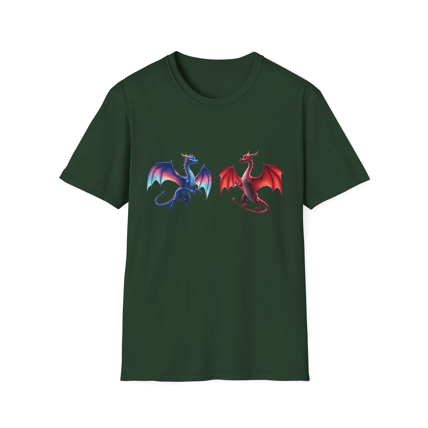 Dragon Duel Fantasy T-Shirt | Fire & Ice Dragon Graphic Tee | Unisex Gamer Shirt | DnD Gift | Cool Mythical Creature Shirt