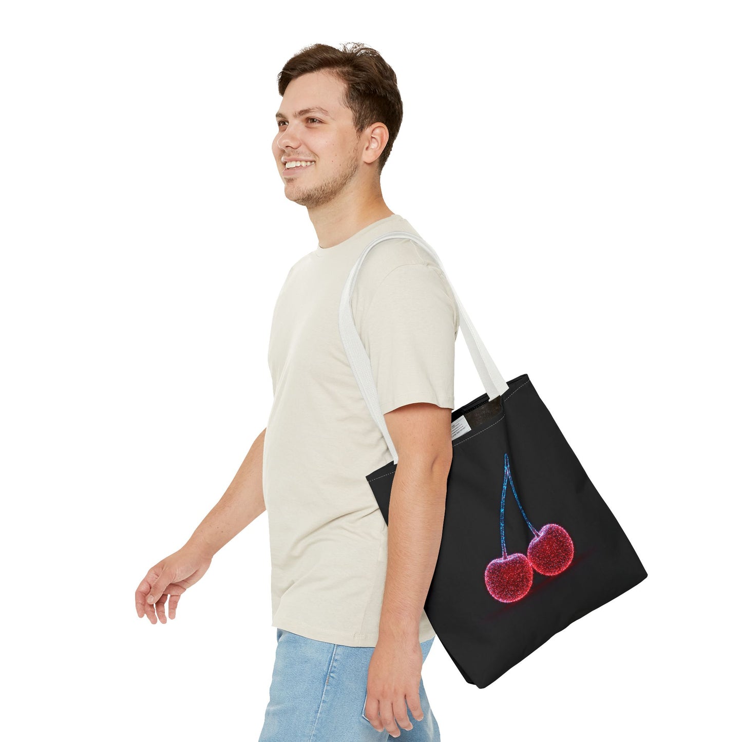 Sparkling Cherry Tote Bag Reusable Bag Shopping Bag Cherry Bag Reusable Tote