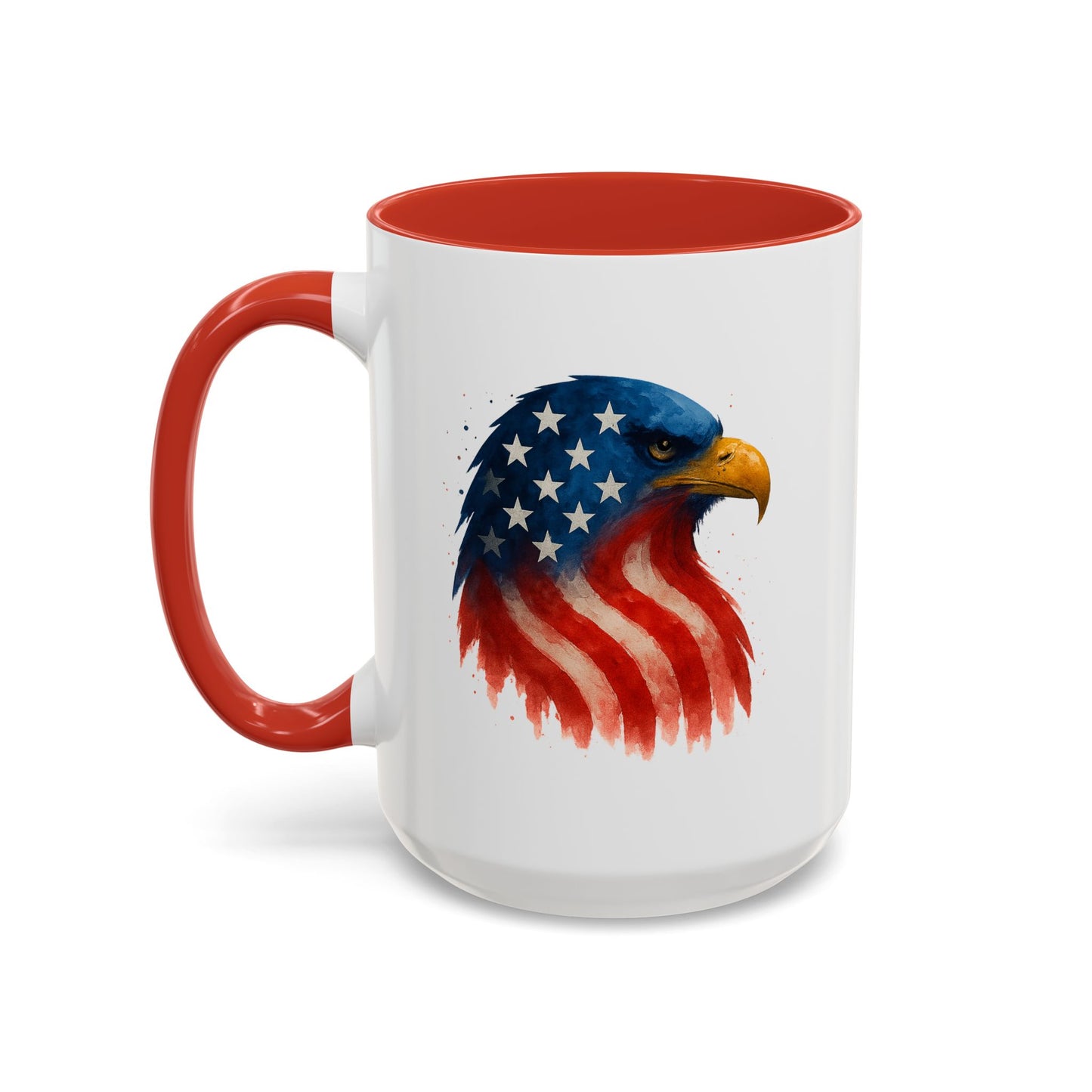 American Flag Eagle Mug - Patriotic Coffee Cup - USA Bald Eagle Gift - 4th of July Mug - Independence Day Drinkware - Veteran Gift