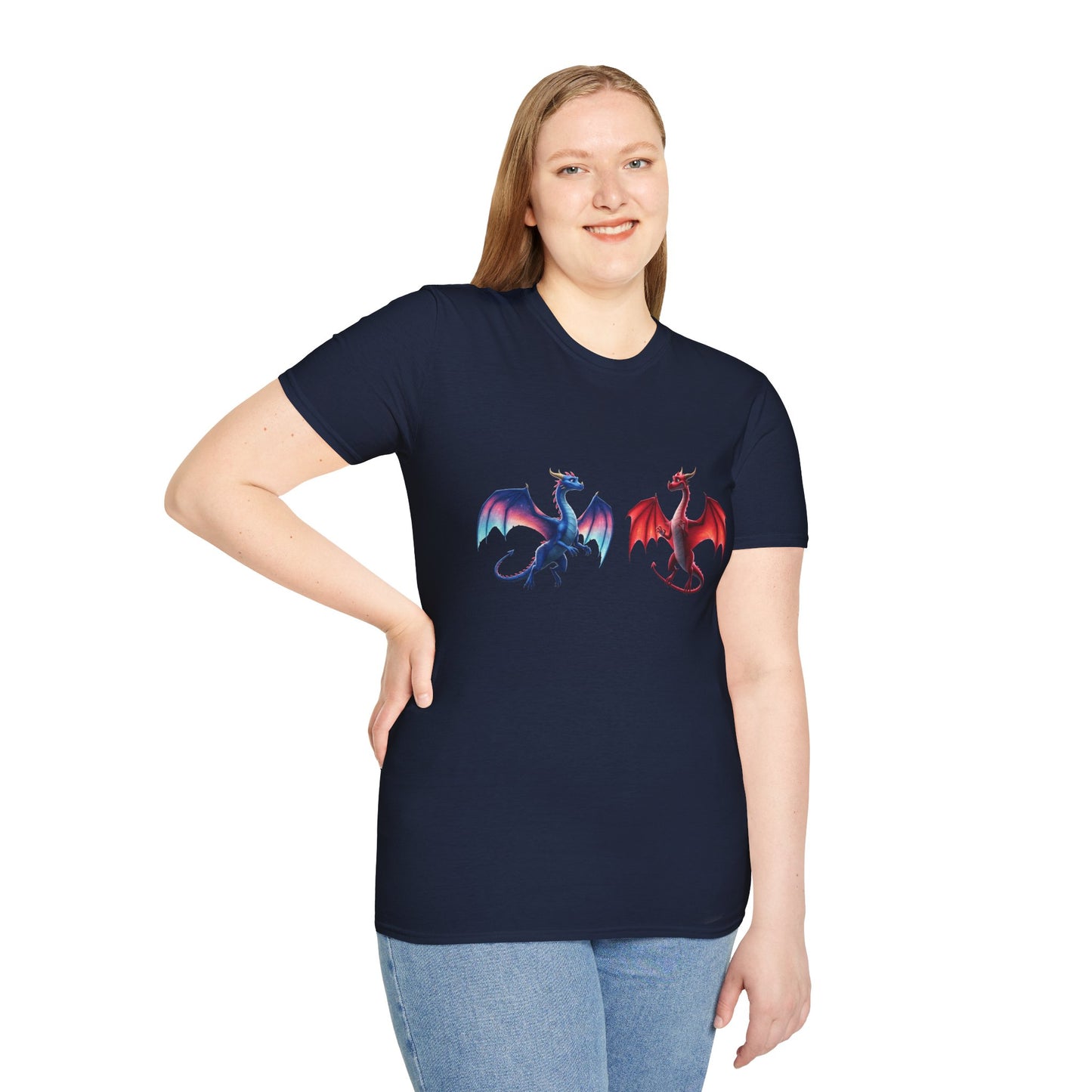 Dragon Duel Fantasy T-Shirt | Fire & Ice Dragon Graphic Tee | Unisex Gamer Shirt | DnD Gift | Cool Mythical Creature Shirt