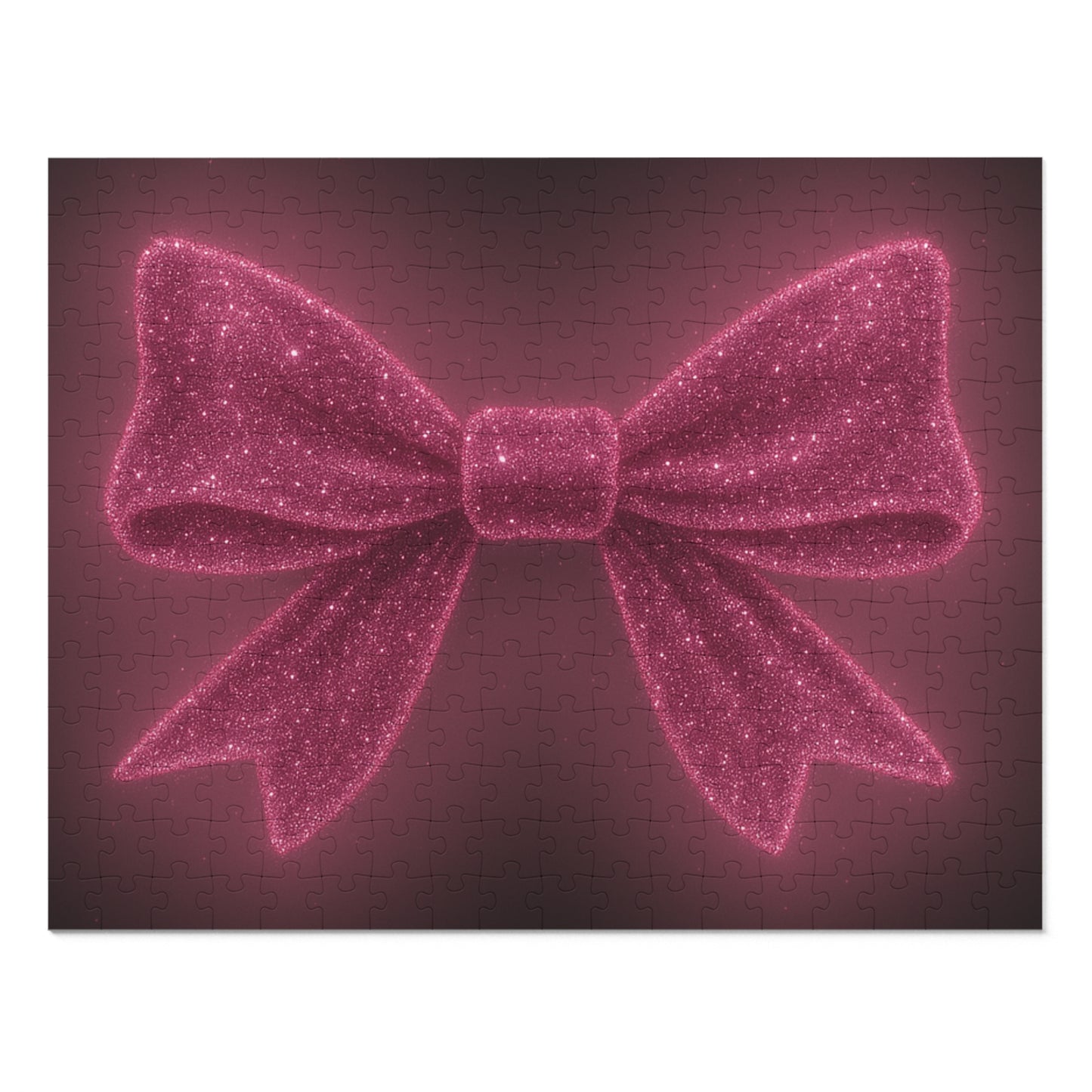 Puzzle with Sparkling Pink Bow Boho Game Pink Bow Decor Feminine Game Night