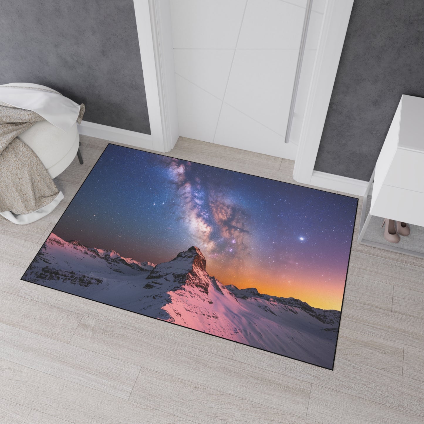 Galaxy Landscape Heavy Duty Floor Mat Home Decor Milky Way Welcome Mat Space Door Mat Office Decor