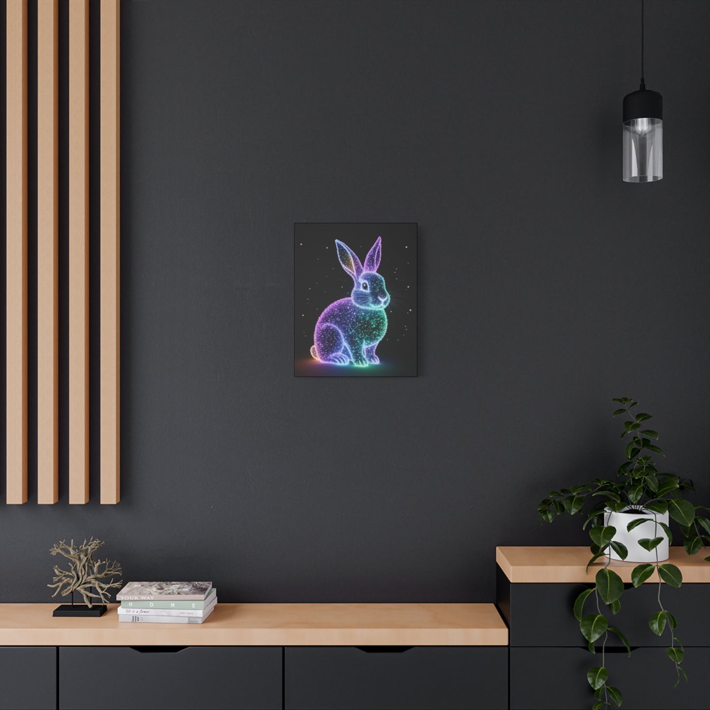 Easter Canvas Bioluminescent Bunny Decor Easter Bunny Art Easter Decor