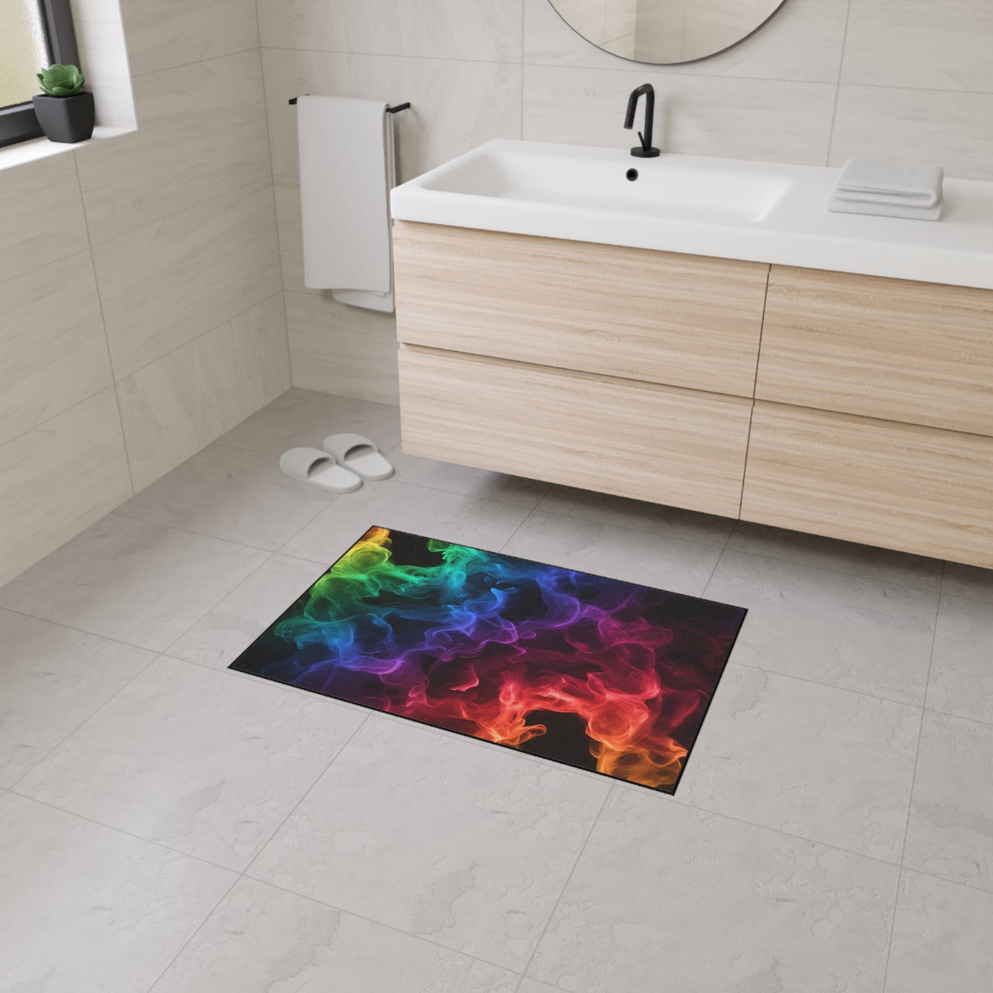 Floor Mat - Colorful Smoke Design