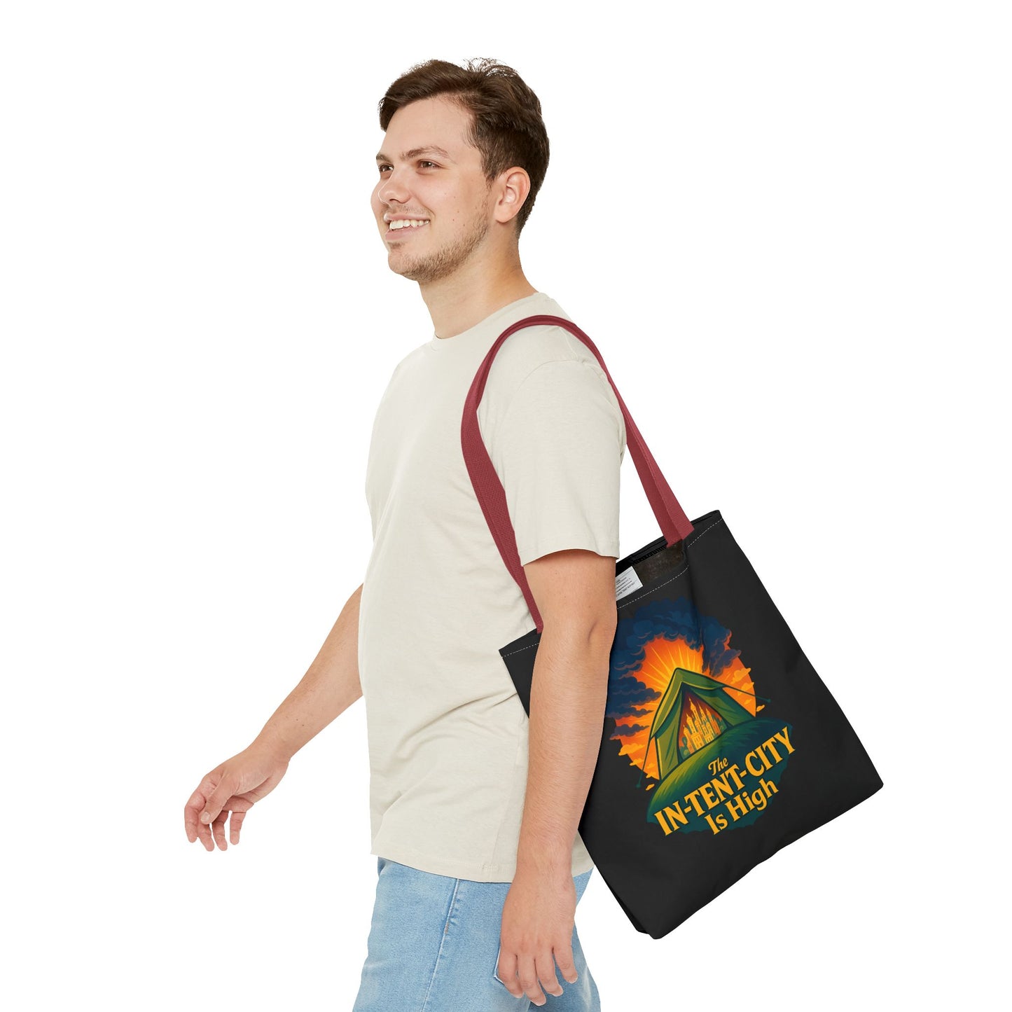 City Tent Tote Bag, The In-Tent-City Is High Funny Bag Intensity Tote Everyday Carry