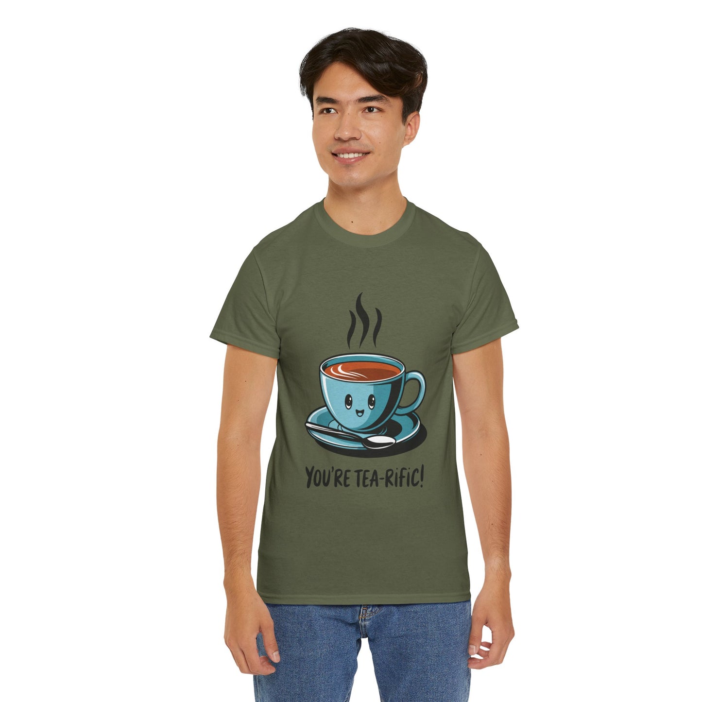 You’re Tea-Rific! Cute Tea Pun T-Shirt for Tea Lovers - Funny Gift, Kawaii Cup Graphic Tee - Unisex Soft Cotton Shirt