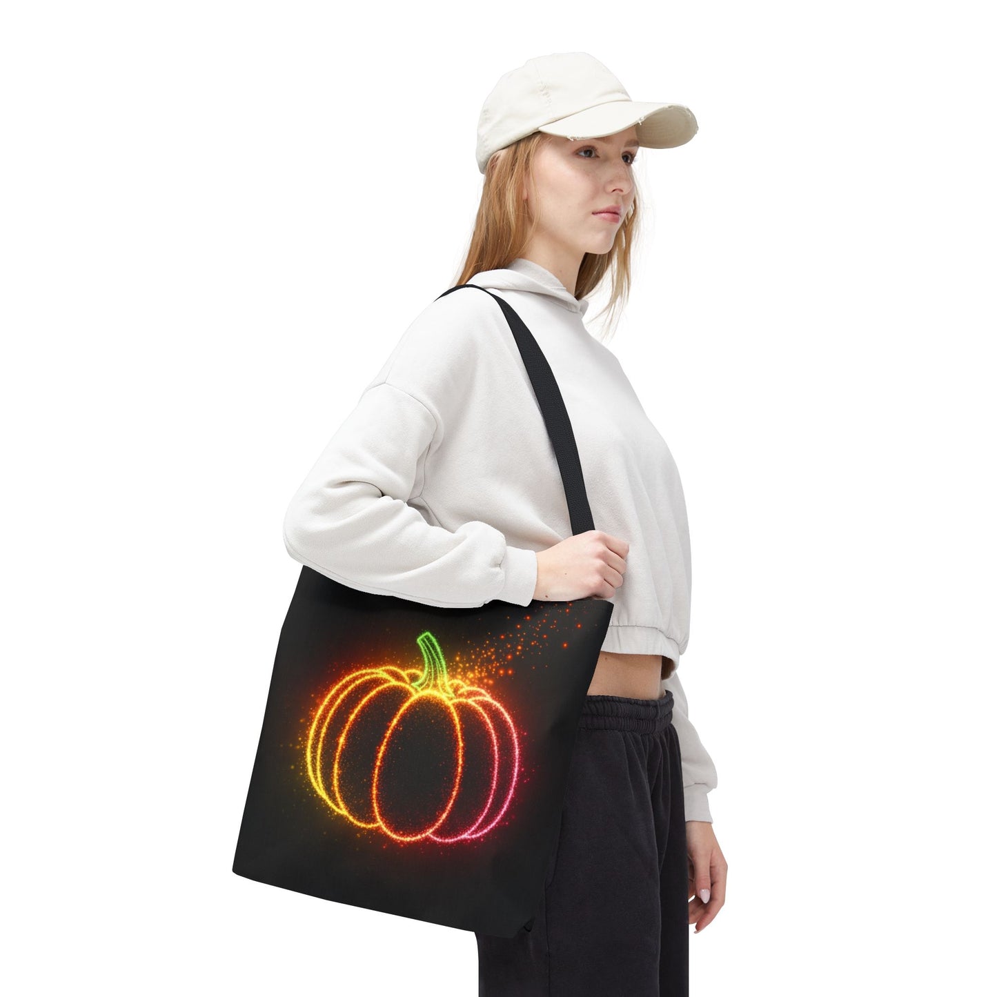 Neon Pumpkin Tote Bag, Halloween Tote, Fall Aesthetic Trick Or Treat Bag, Spooky Season Accessory, Pumpkin Bag, Fall Gift Idea