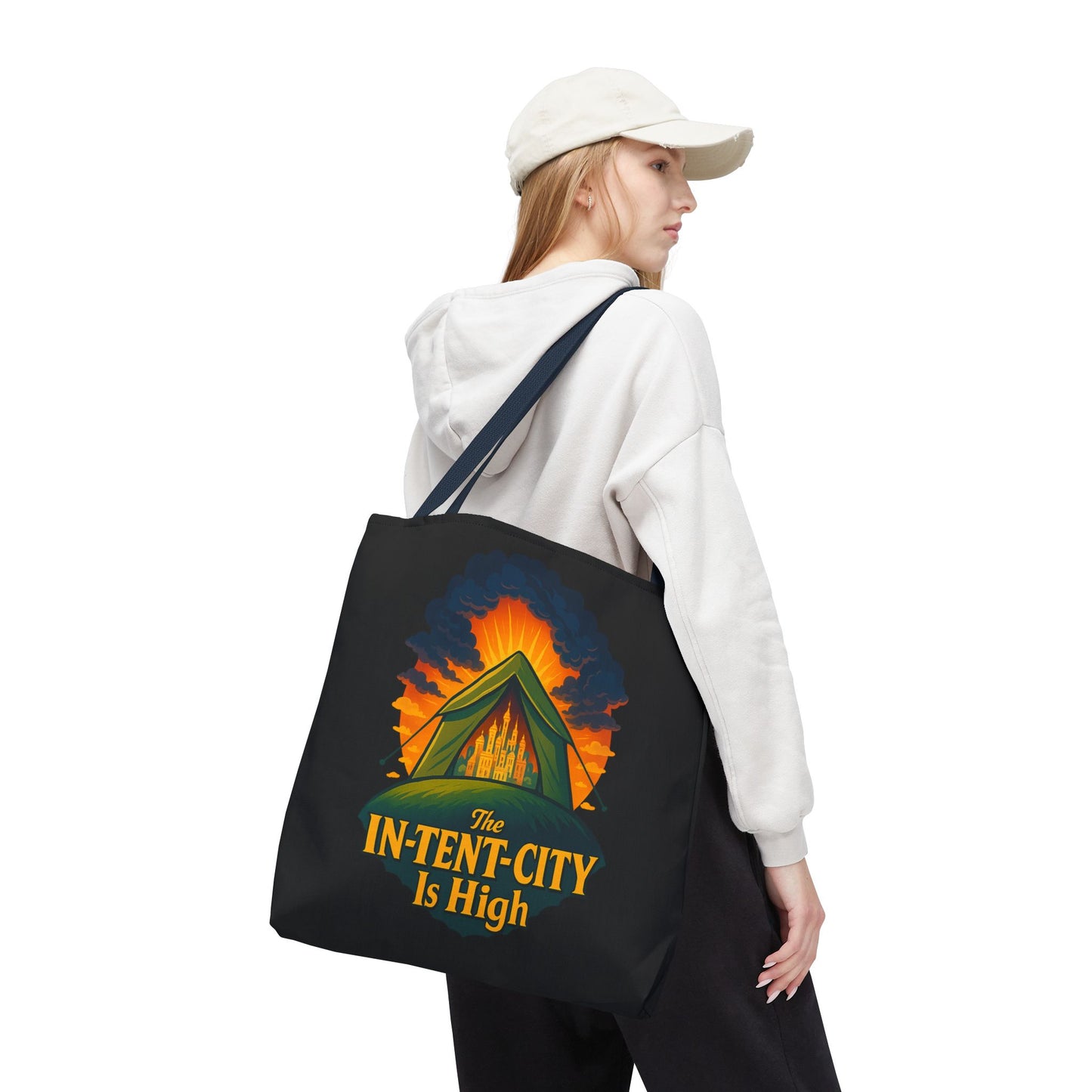 City Tent Tote Bag, The In-Tent-City Is High Funny Bag Intensity Tote Everyday Carry