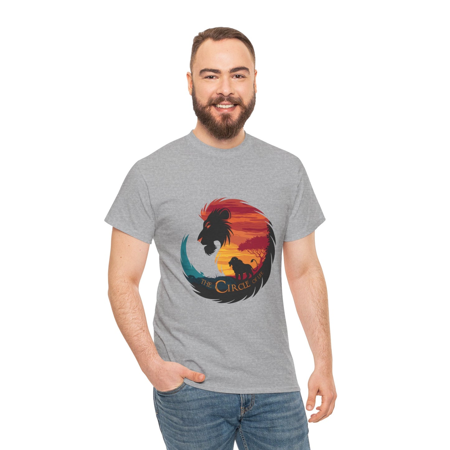 The Circle of Life Lion Shirt – Sunset Safari Wildlife Graphic Tee – Inspirational Nature T-Shirt for Animal Lovers & Adventure Fans