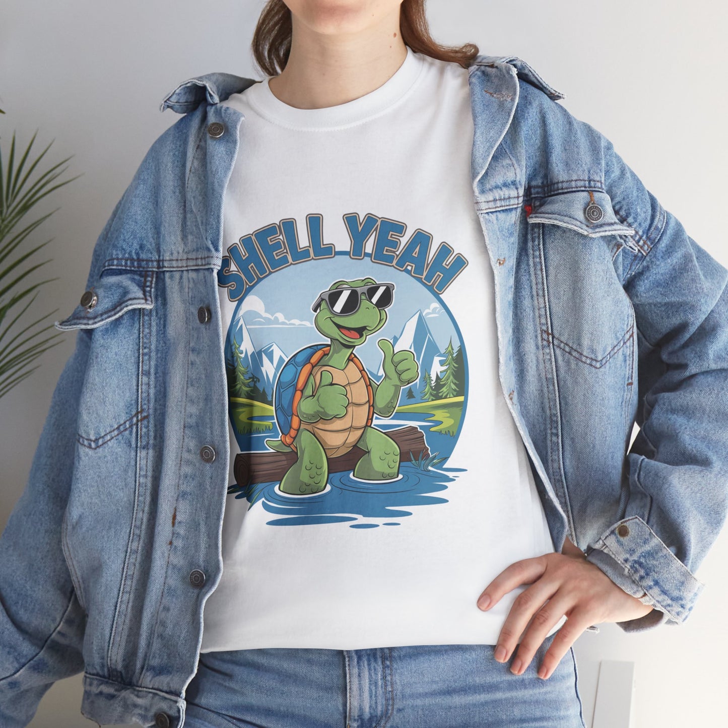 SHELL YEAH Turtle T-Shirt | Funny Cute Turtle Nature Graphic Tee | Handmade Animal Lover Gift | Eco Outdoor Adventure Shirt