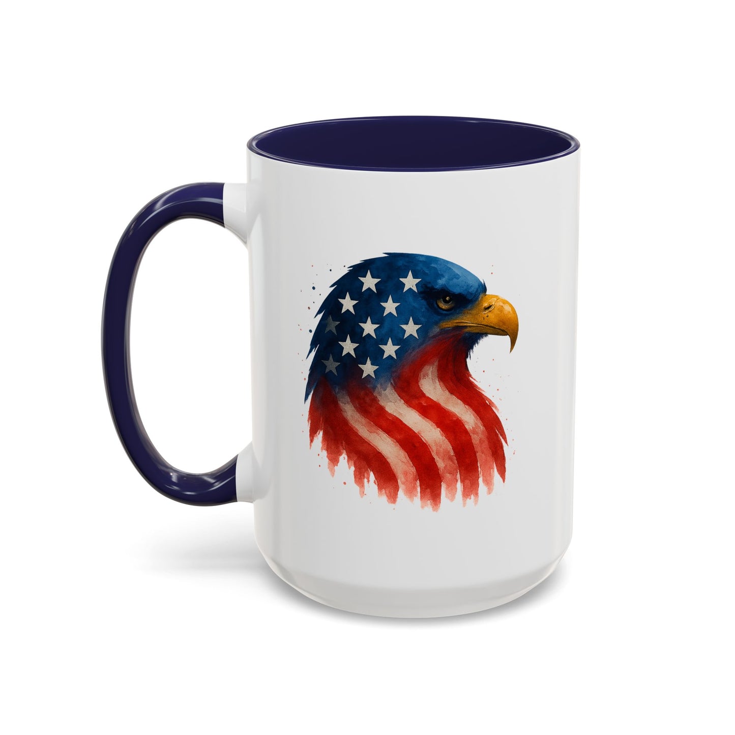 American Flag Eagle Mug - Patriotic Coffee Cup - USA Bald Eagle Gift - 4th of July Mug - Independence Day Drinkware - Veteran Gift