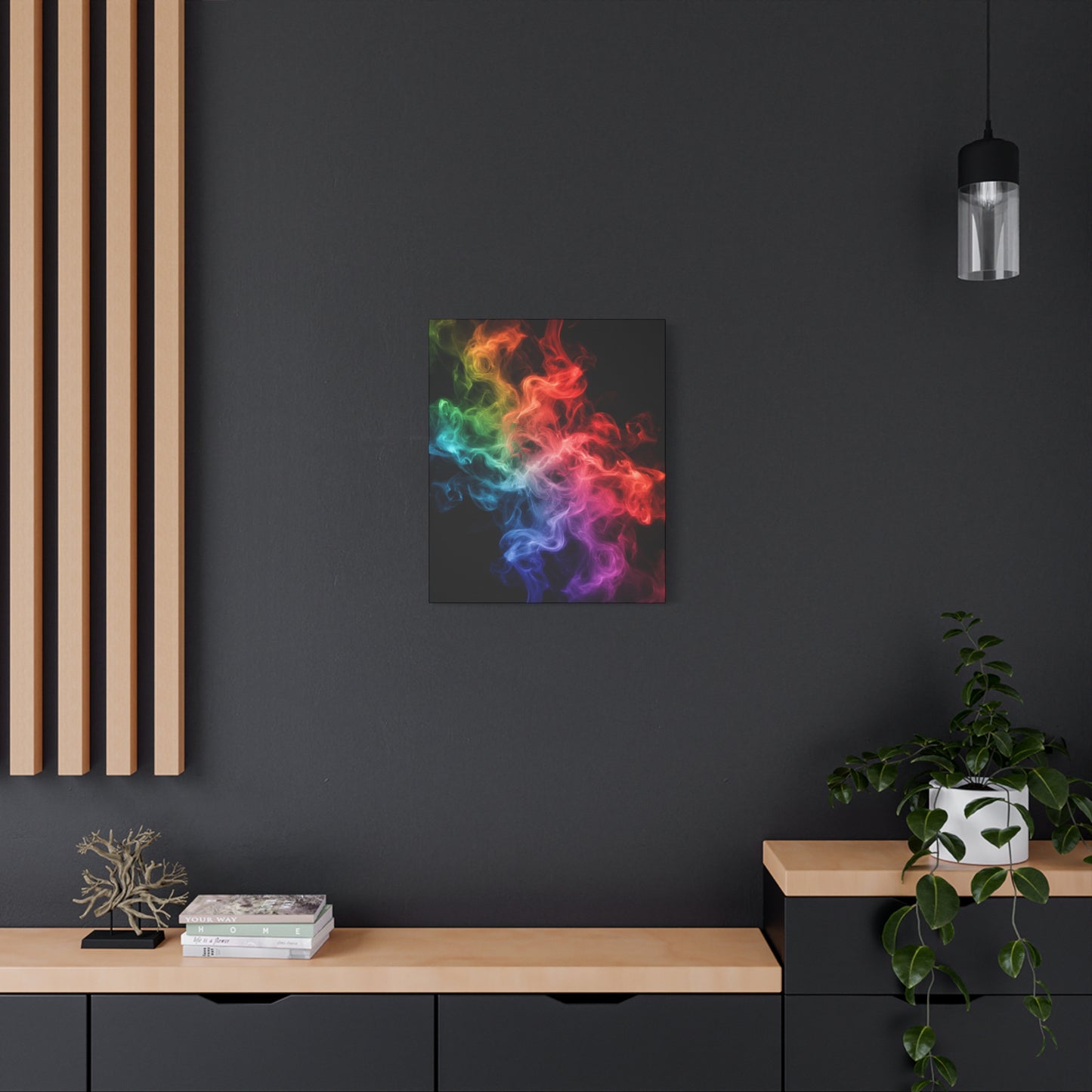 Canvas Wall Art Colorful Smoke Streak