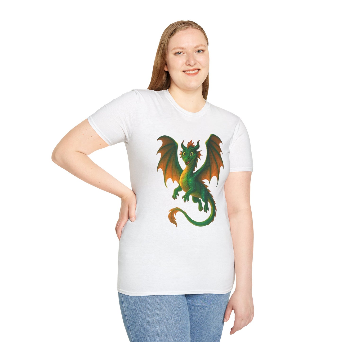 Green Dragon Fantasy T-Shirt | Unisex Mythical Creature Tee | DnD Gamer Gift | Cool Dragon Shirt | Magic RPG Nerdy Graphic Tee