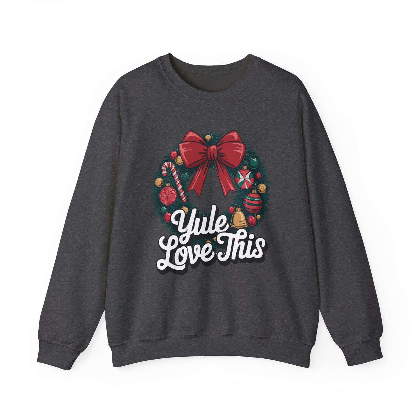 Christmas Wreath Unisex Sweatshirt, Yule Love This Holiday Jumper, Fun Crewneck Pullover, Festive Winter Apparel, Xmas Gift for Him and Her