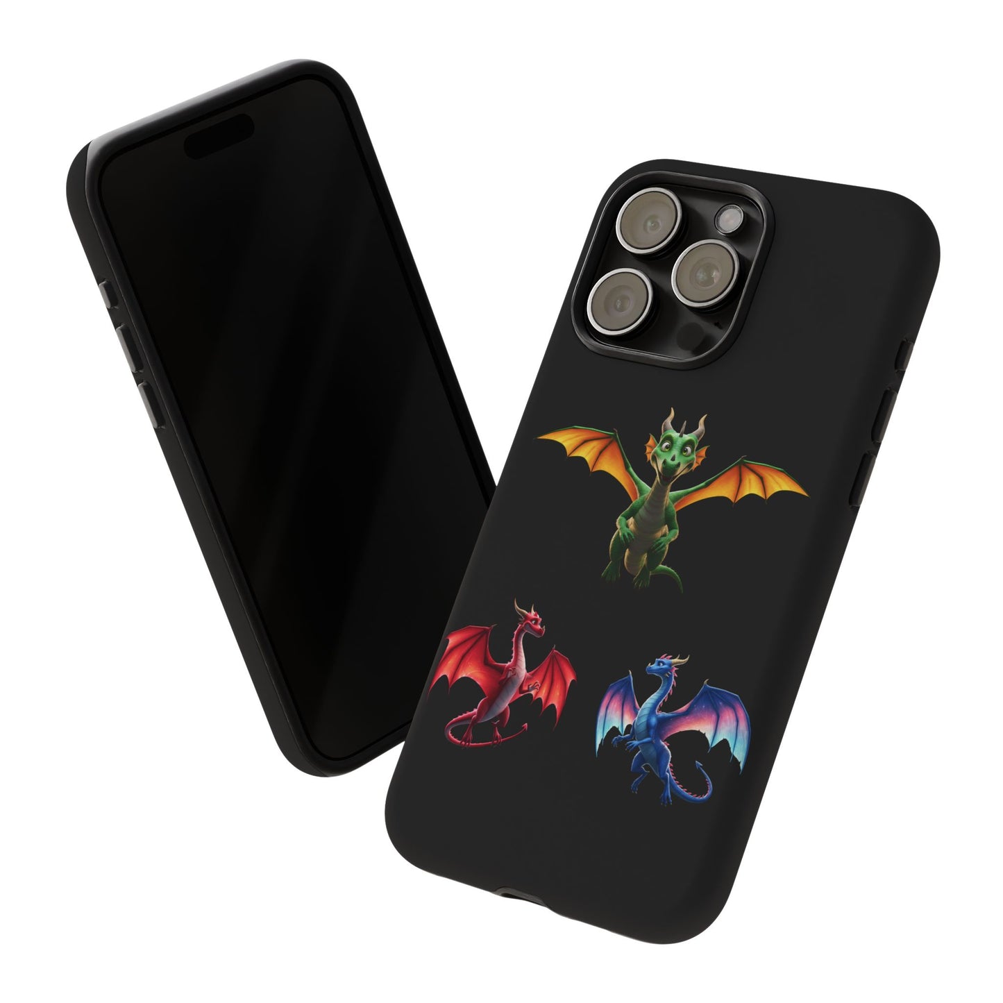 Vibrant Fantasy Dragon iPhone Case - Tough Armor Cover for iPhone 15/14/13 - Colorful Mythical Wings Gift for Dragon Lovers
