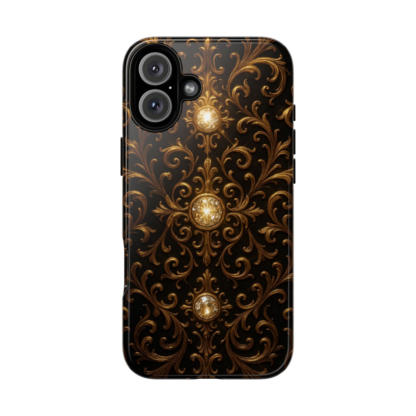 Baroque iPhone Case β Elegant Gold Floral Scroll Design for iPhone 16, 15, 14, 13, Pro Max & More