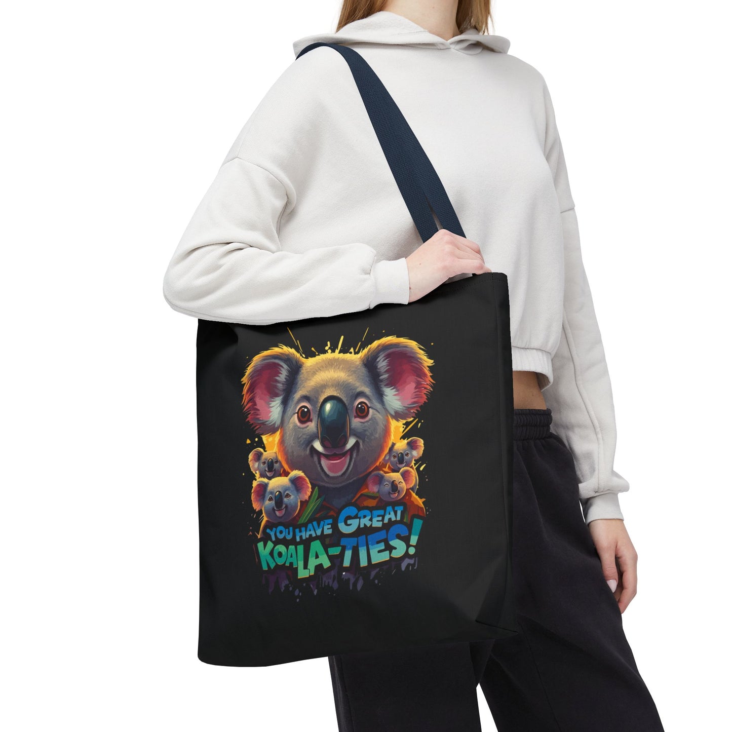 Koala Tote Bag – Funny Animal Pun Bag with Cute Koala Design – Reusable Grocery, Beach, or Everyday Carry Bag – Gift for Koala Lovers