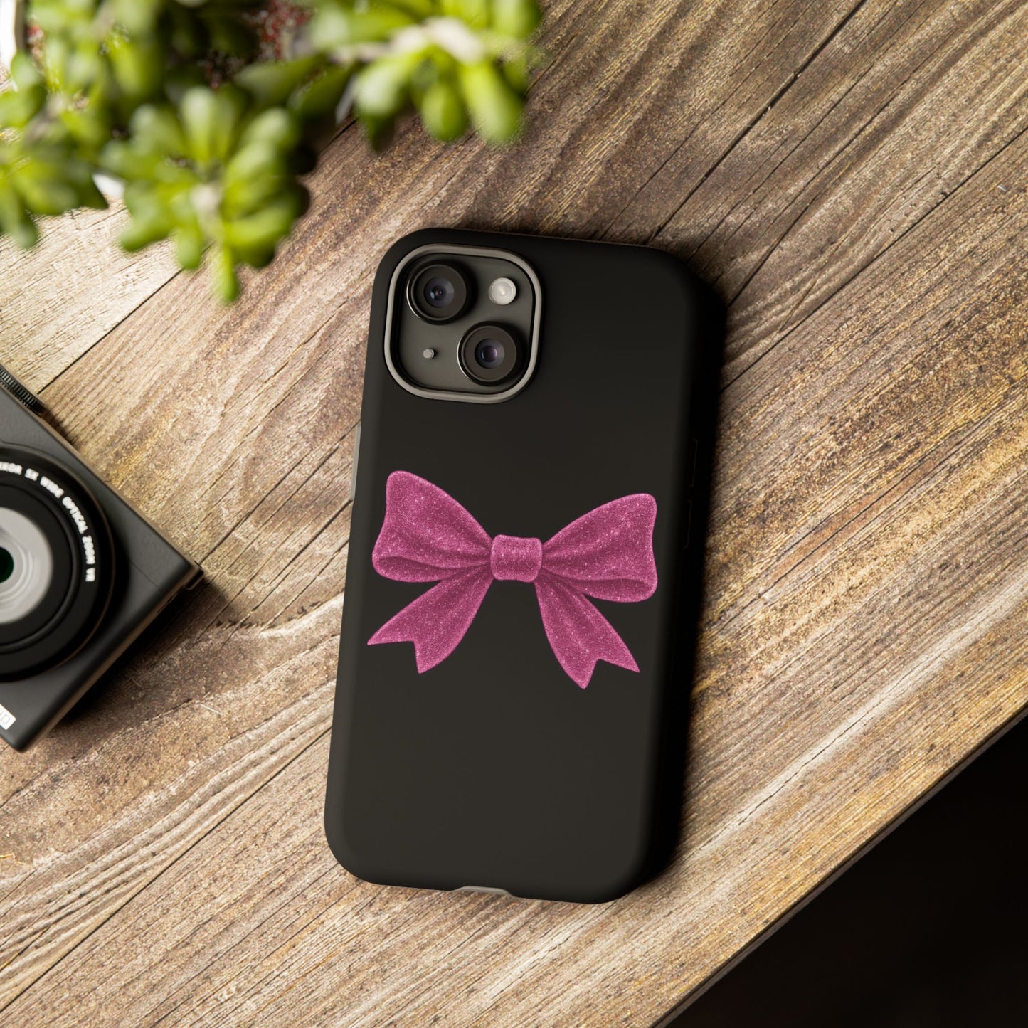 Pink Bow iPhone Case β Coquette Aesthetic Phone Cover β Glitter Soft Girl Tech Accessory β Cute Glossy Pinkcore Case β Gift for Her