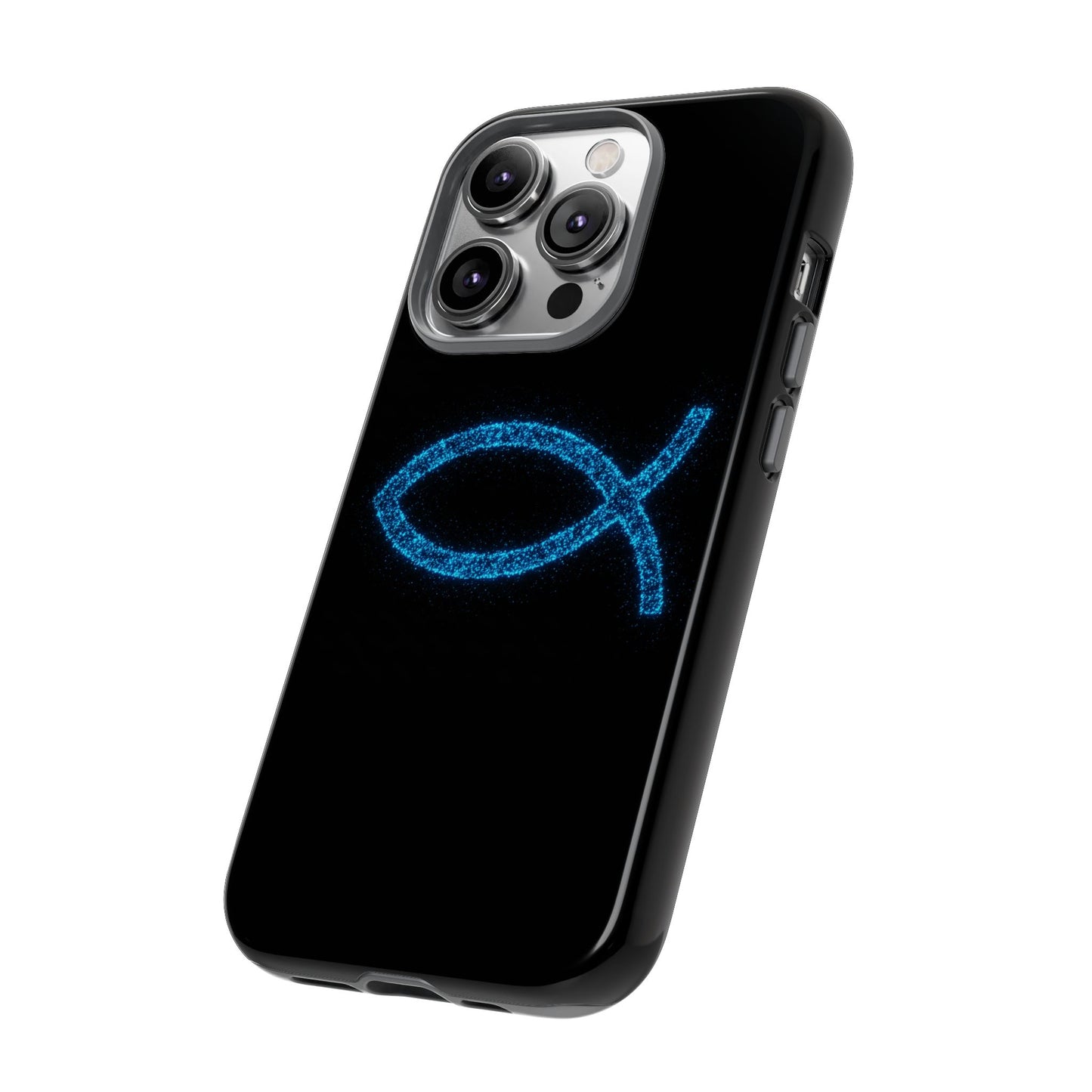 Stylish Tough iPhone Case with Sparkling Fish Design - Durable Phone Protection