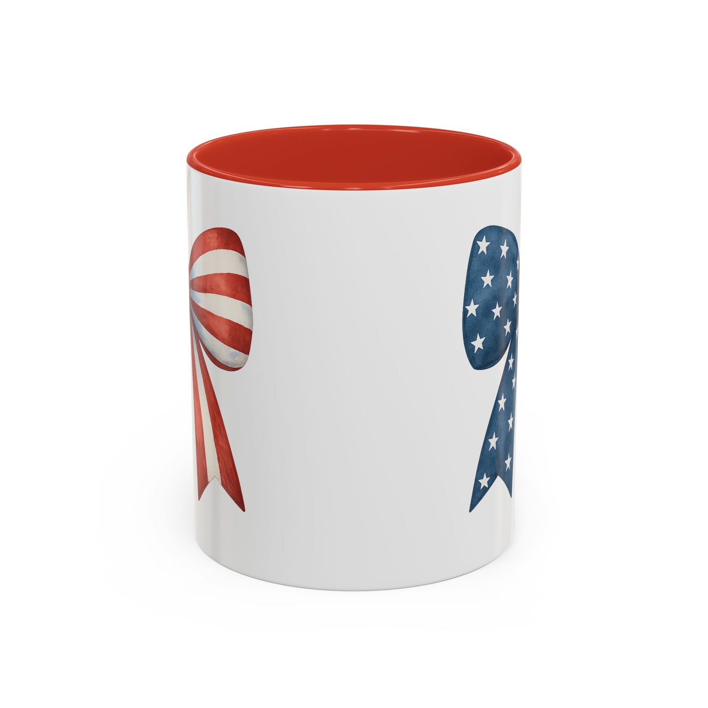 Patriotic Bow Mug | 4th of July Coffee Mug | American Flag Mug | USA Stars Stripes Cup | July 4th Gift Idea | Red White Blue Drinkware
