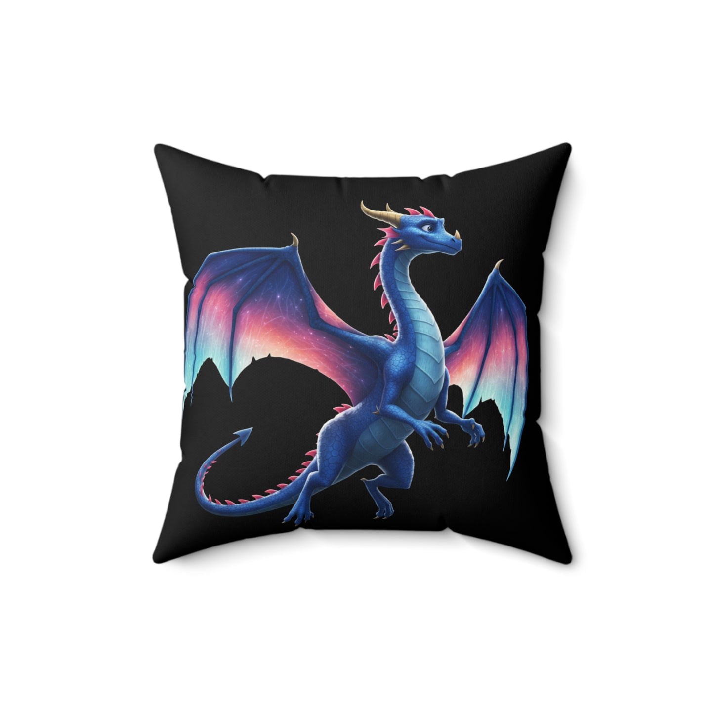Double-Sided Dragon Pillow - Red & Blue Dragon Art Cushion - Fantasy Gamer Decor Gift for Dragon Lovers, DnD, Kids & Teens Room