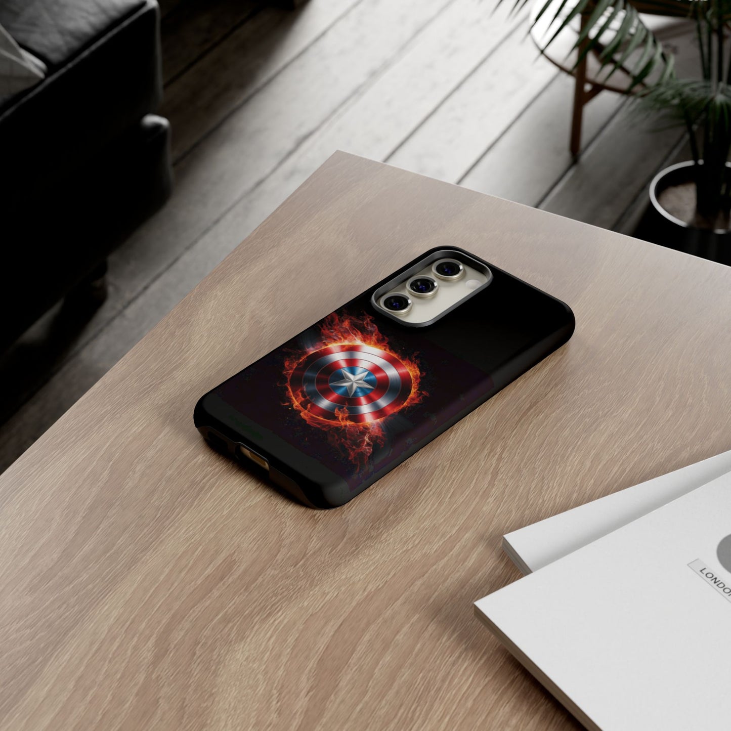 Captain America Shield in Flames Samsung Galaxy Tough Case