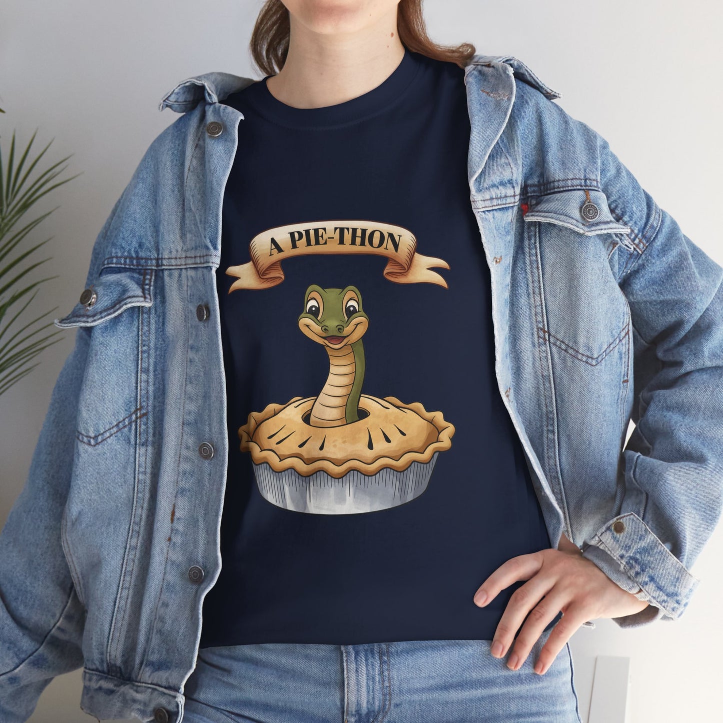 A Pie-Thon Funny Snake Pun Shirt – Cute Animal Joke T-Shirt – Quirky Graphic Tee for Pun Lovers, Reptile Fans, and Unique Gift Ideas
