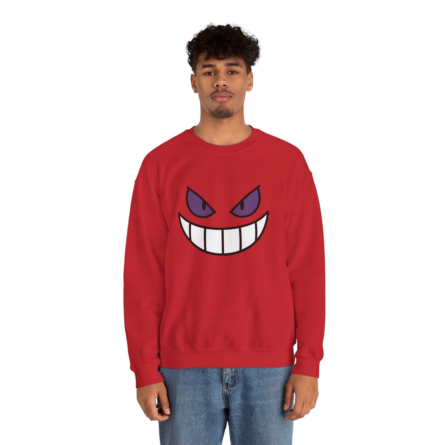 Sinister Grin Sweatshirt, Creepy Smile Crewneck, Dark Cartoon Face Sweatshirt, Halloween Gothic Sweatshirt, Spooky Grin Pullover