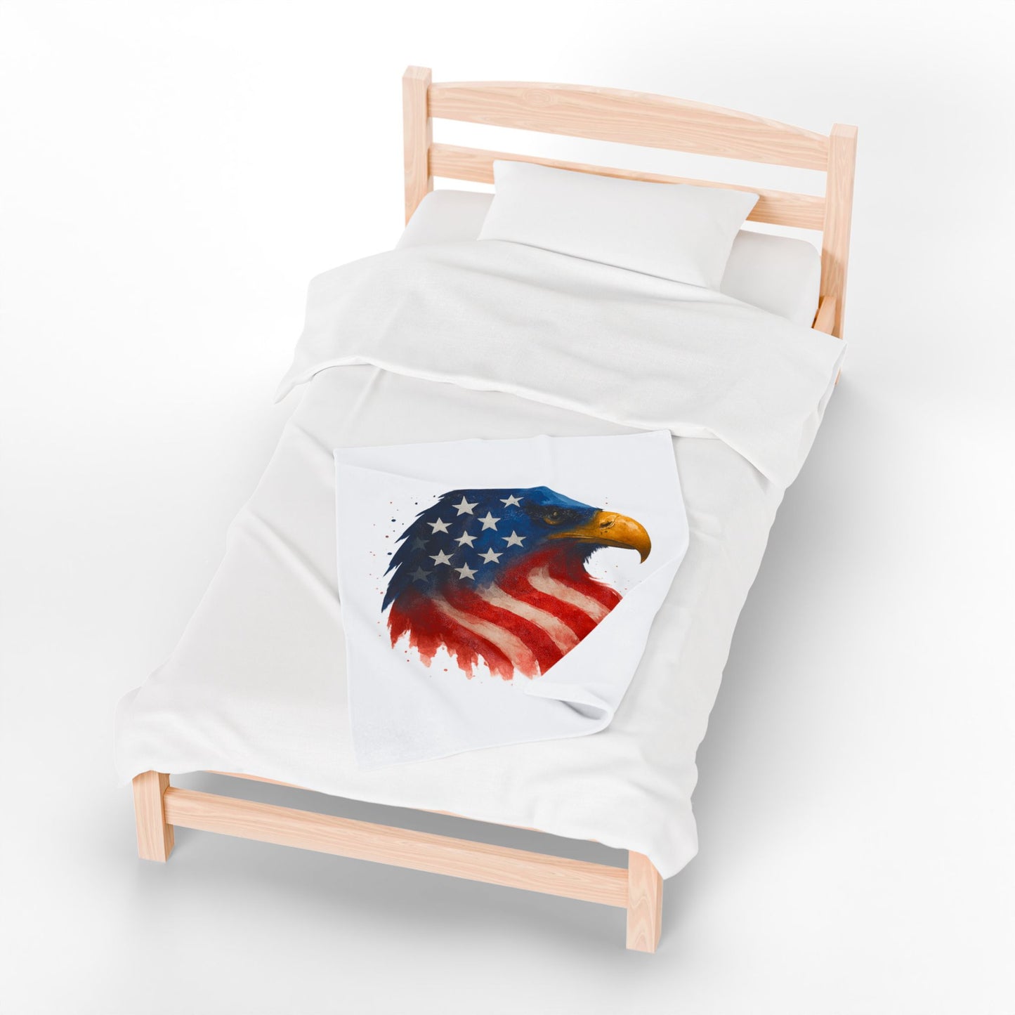 Patriotic Eagle Plush Blanket - Soft USA Flag Throw - Cozy Polyester Eagle Throw for Veterans, 4th of July, Home Decor Gift