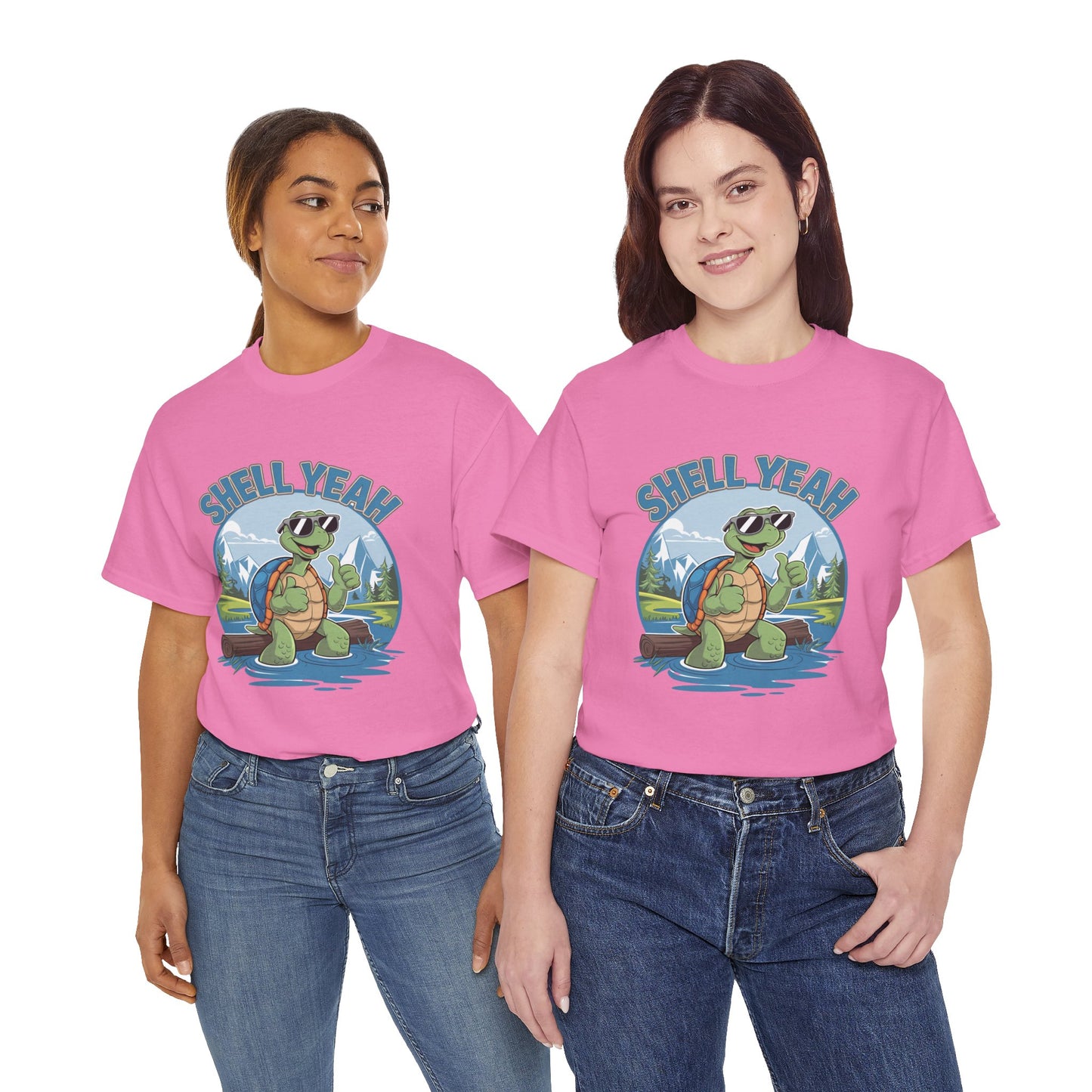 SHELL YEAH Turtle T-Shirt | Funny Cute Turtle Nature Graphic Tee | Handmade Animal Lover Gift | Eco Outdoor Adventure Shirt
