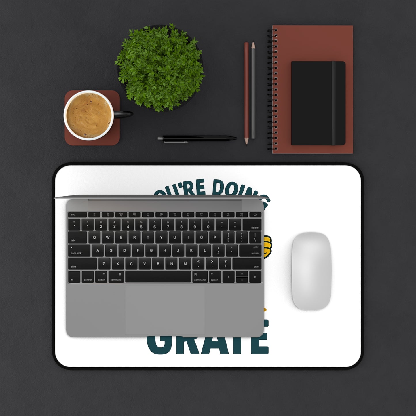 Funny Mouse Pad – “You’re Doing Grate” Cheese Pun Desk Mat | Cute Office Gift for Coworkers, Teachers, Students, Foodie Desk Decor