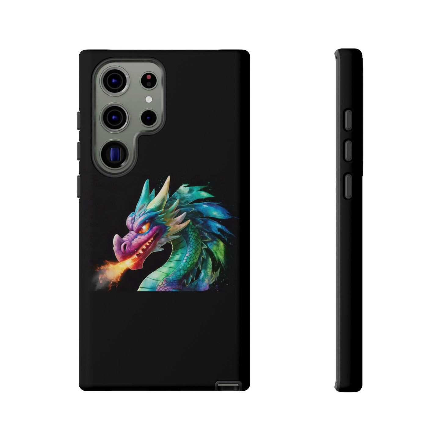 Fire-Breathing Dragon Samsung Case - Tough Fantasy Art Cover - Dark Academia Aesthetic Geek Gift for Galaxy S23/S24/S25/Ultra