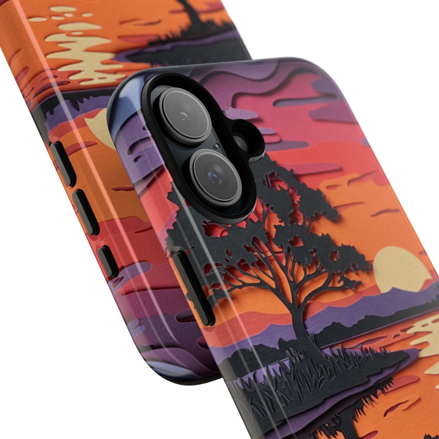 iPhone Case - Colorful Paper Art Sunset Design
