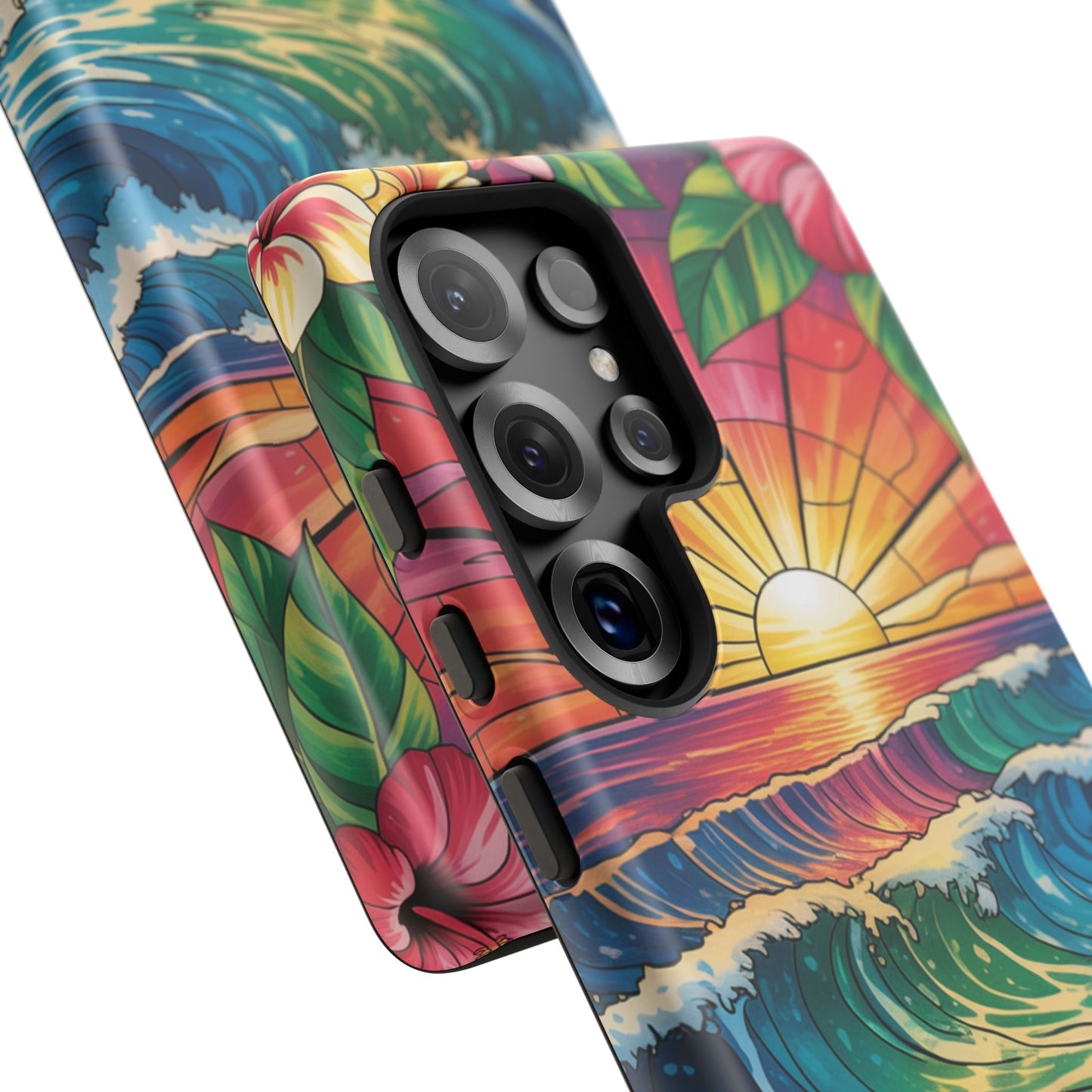 Samsung Galaxy Case Ohana Hawaiian Wave Phone Cover Sunset Tropical Beach Art Protective Case Gift for Samsung Lovers
