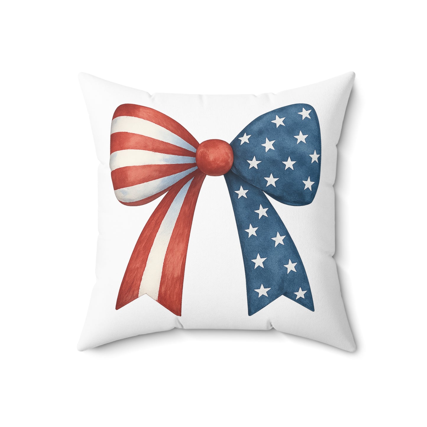 Patriotic Bow Throw Pillow | 4th of July Pillow | American Flag Decor | USA Stars Stripes Pillow | July 4th Home Decor | Red White Blue Pillow
