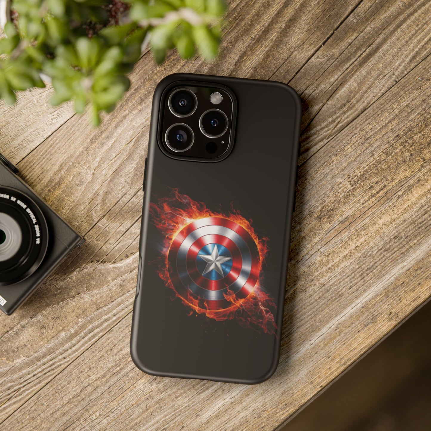 iPhone Case - Captain America Shield in Flames