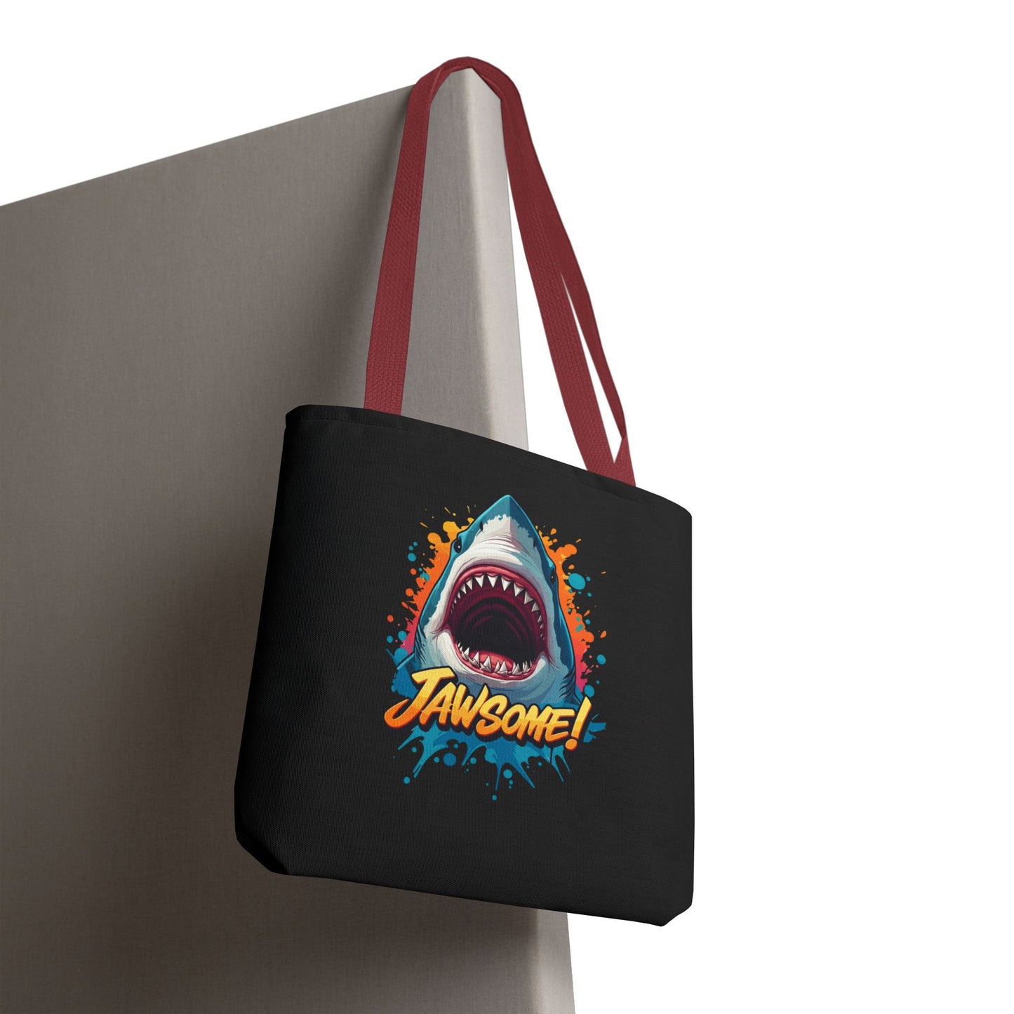 Shark Tote Bag – JAWSOME Funny Ocean Lover Bag – Durable Reusable Grocery, Beach, or Everyday Tote – Gift for Shark Fans & Sea Lovers