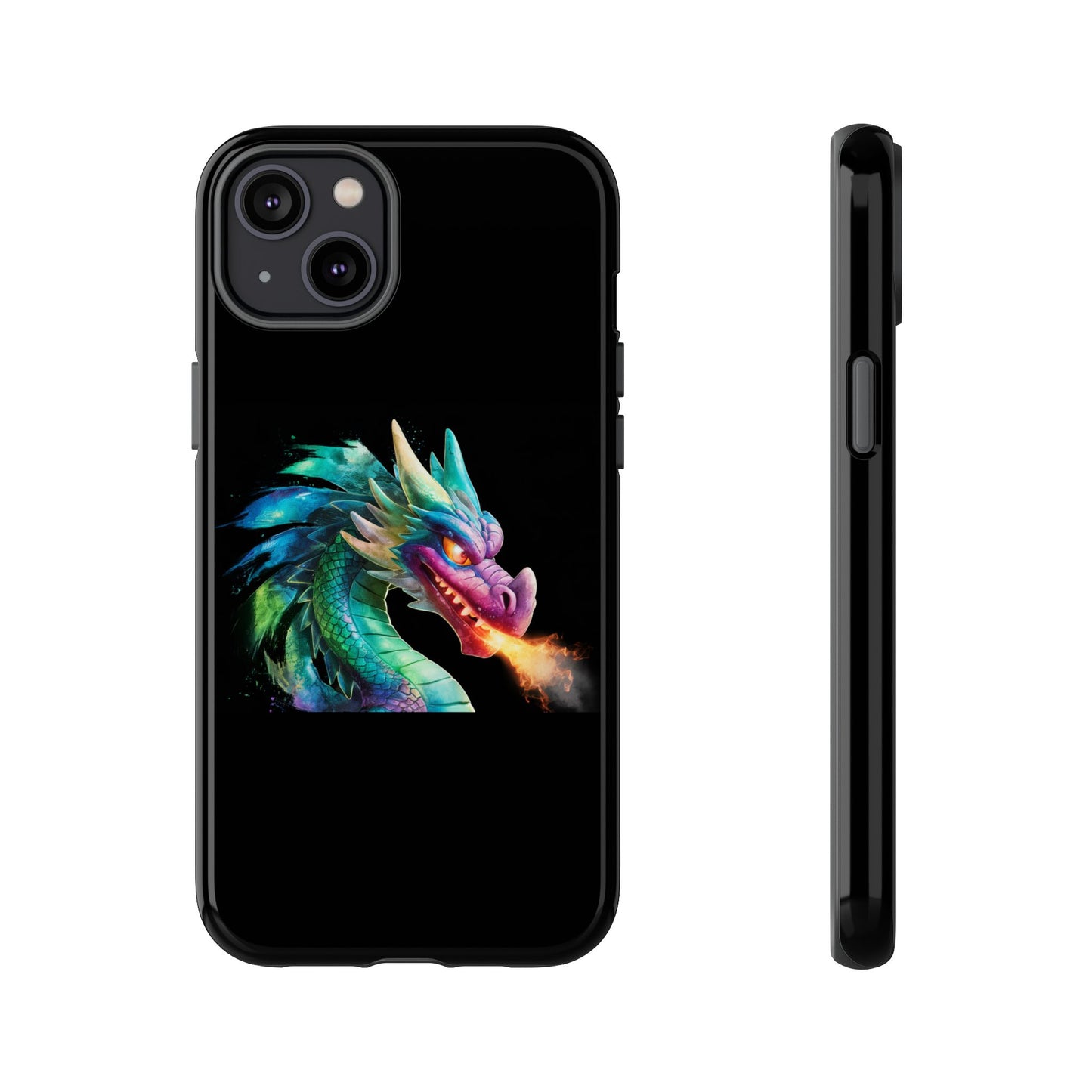 Dragon iPhone Case - Fantasy Fire-Breathing Art Protective Cover - Bookish Dark Academia Aesthetic Gift for Teens and Adults