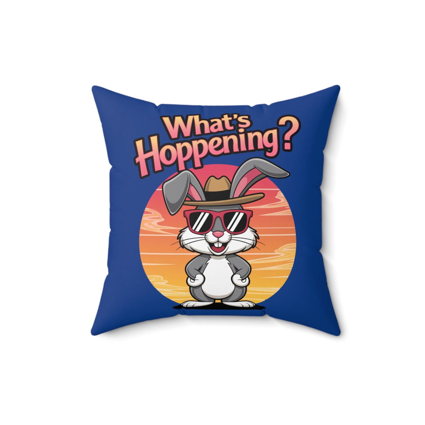 Square Pillow - What's Hoppening Bunny Design