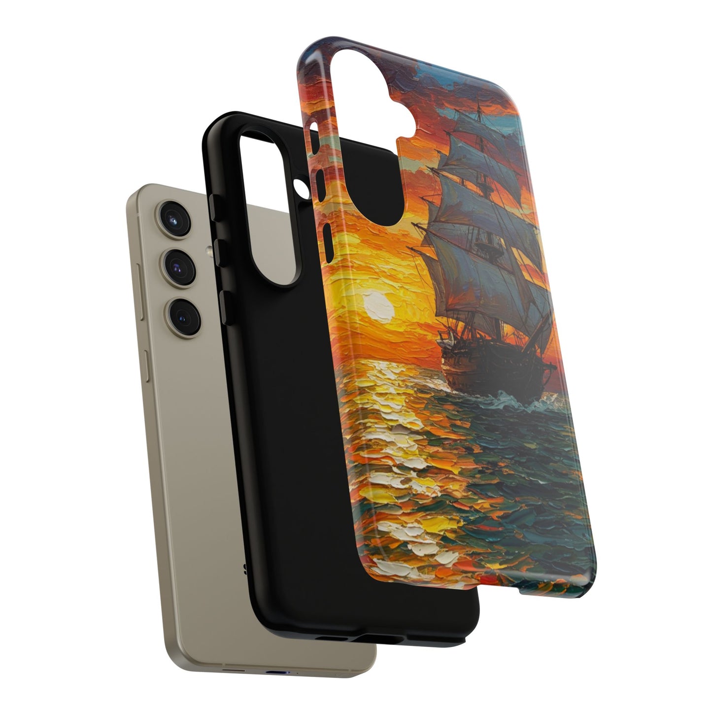 Samsung Galaxy Case - Ship Sailing at Sunset Design