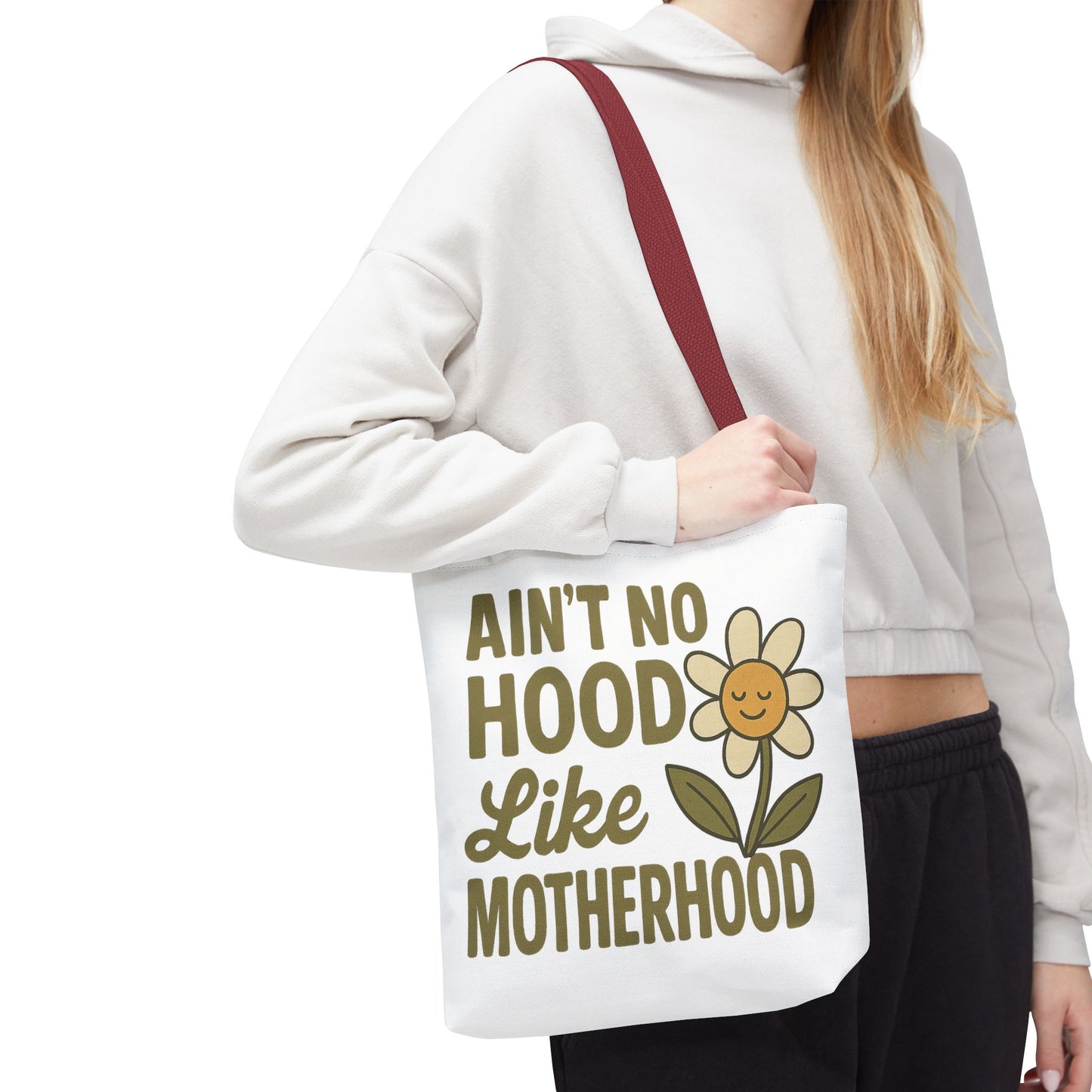 Motherhood Tote Bag with Flower Design Mother's Day Bag Tote for Mom Reusable Shopping Bag