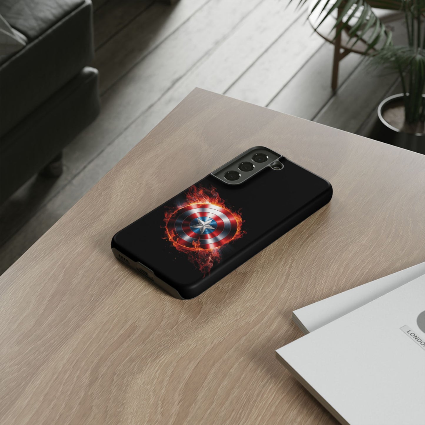 Captain America Shield in Flames Samsung Galaxy Tough Case