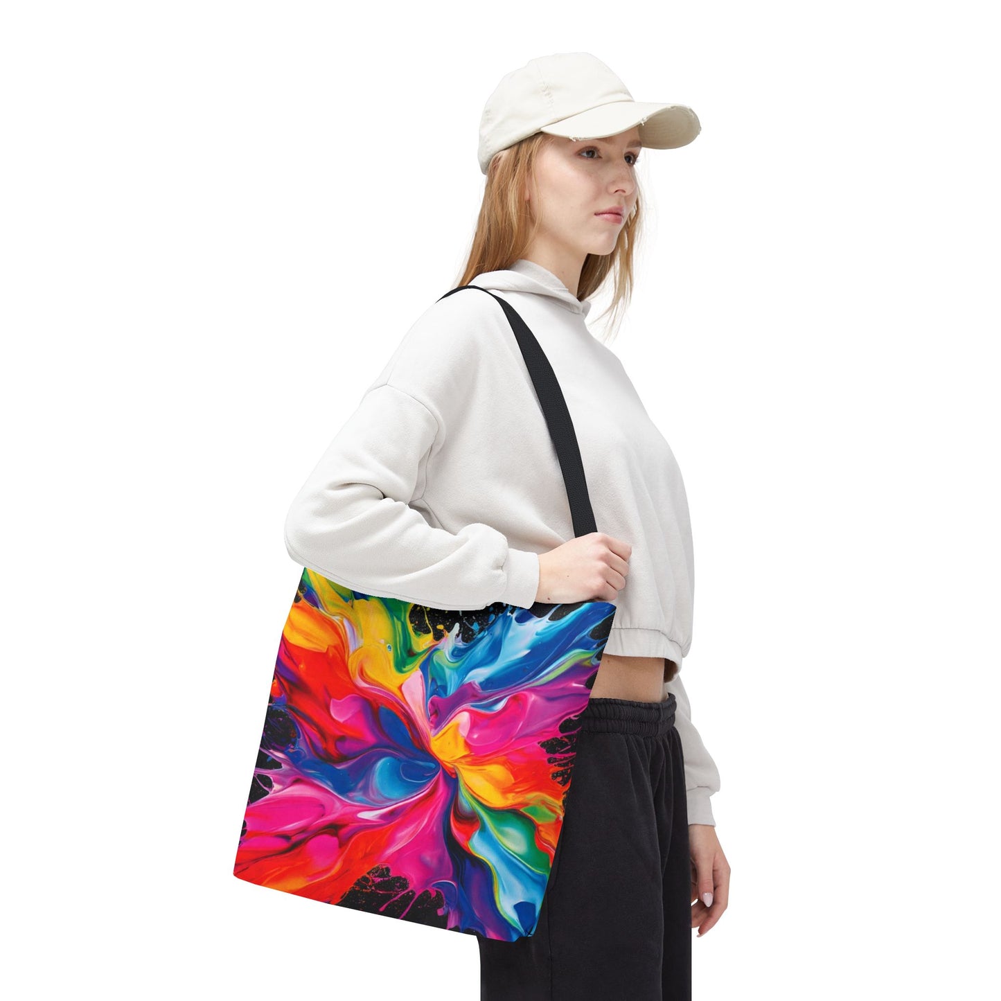 Vibrant Abstract Swirl Tote Bag | Colorful Expressionism Canvas Tote – Bold Art Accessory & Eco-Friendly Gift for Art Lovers