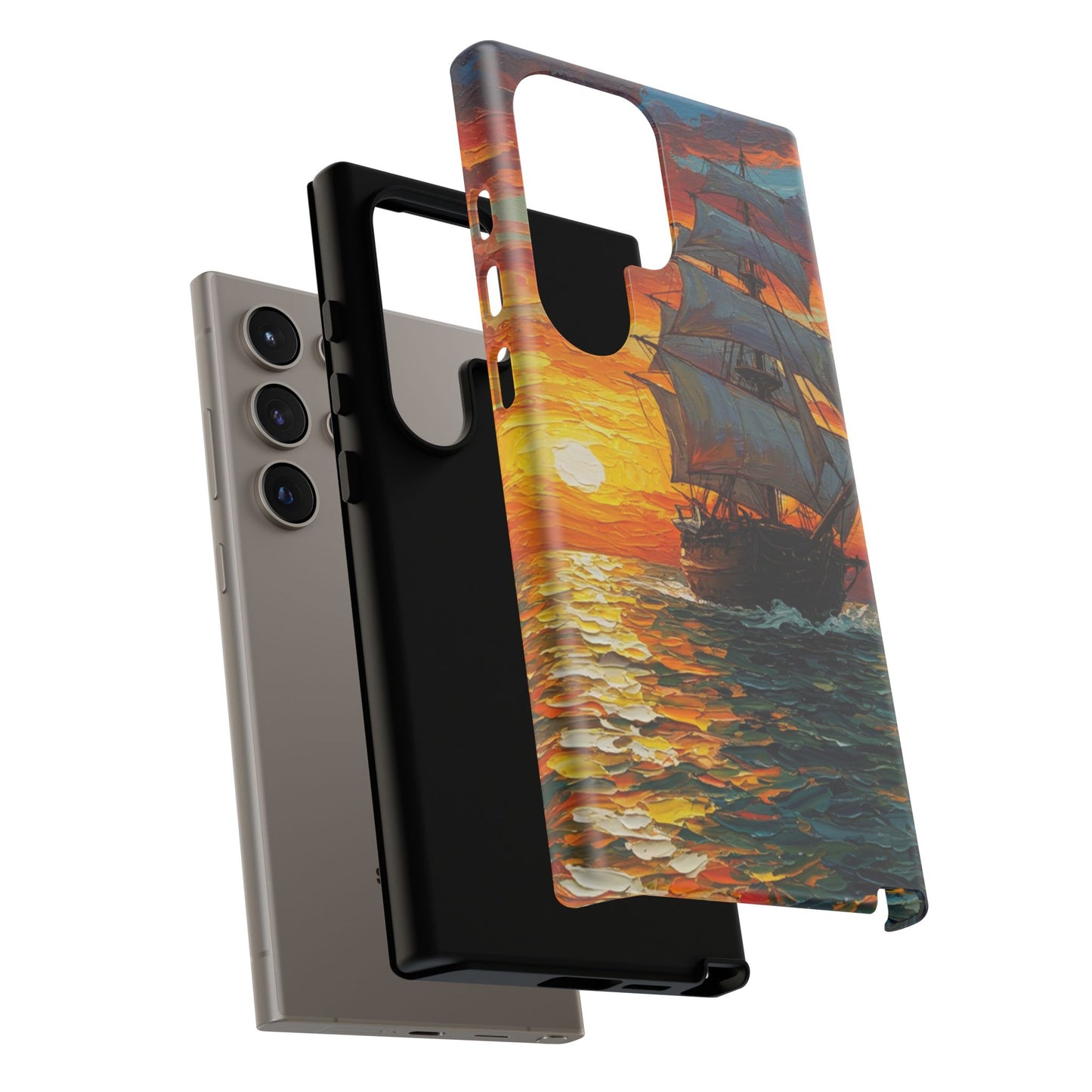 Samsung Galaxy Case - Ship Sailing at Sunset Design