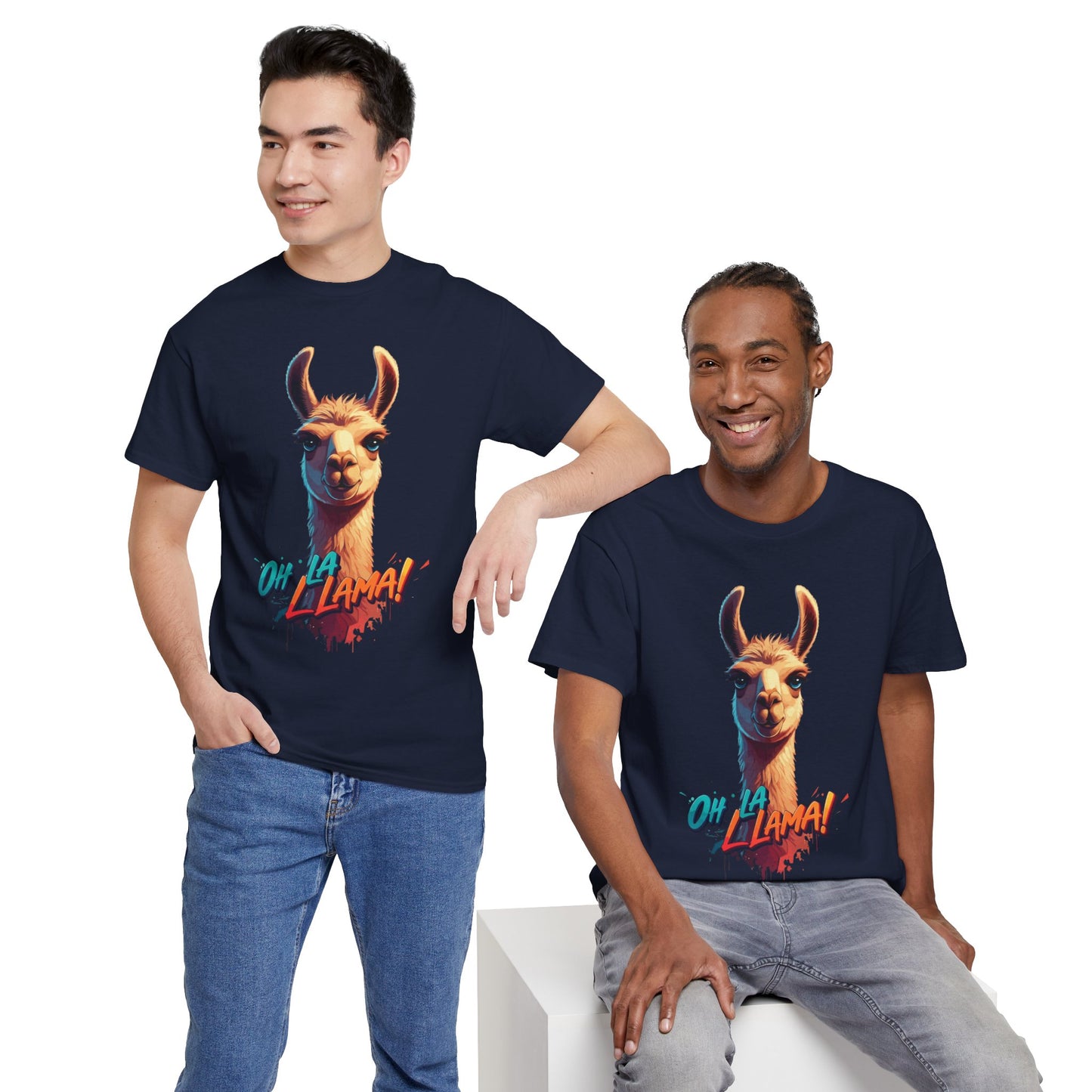 Oh la Llama Graphic Tee | Fun Llama T-Shirt, Cute Animal Lover Shirt, Llama Lover Gift, Quirky Party Tee, Trending Llama Fashion