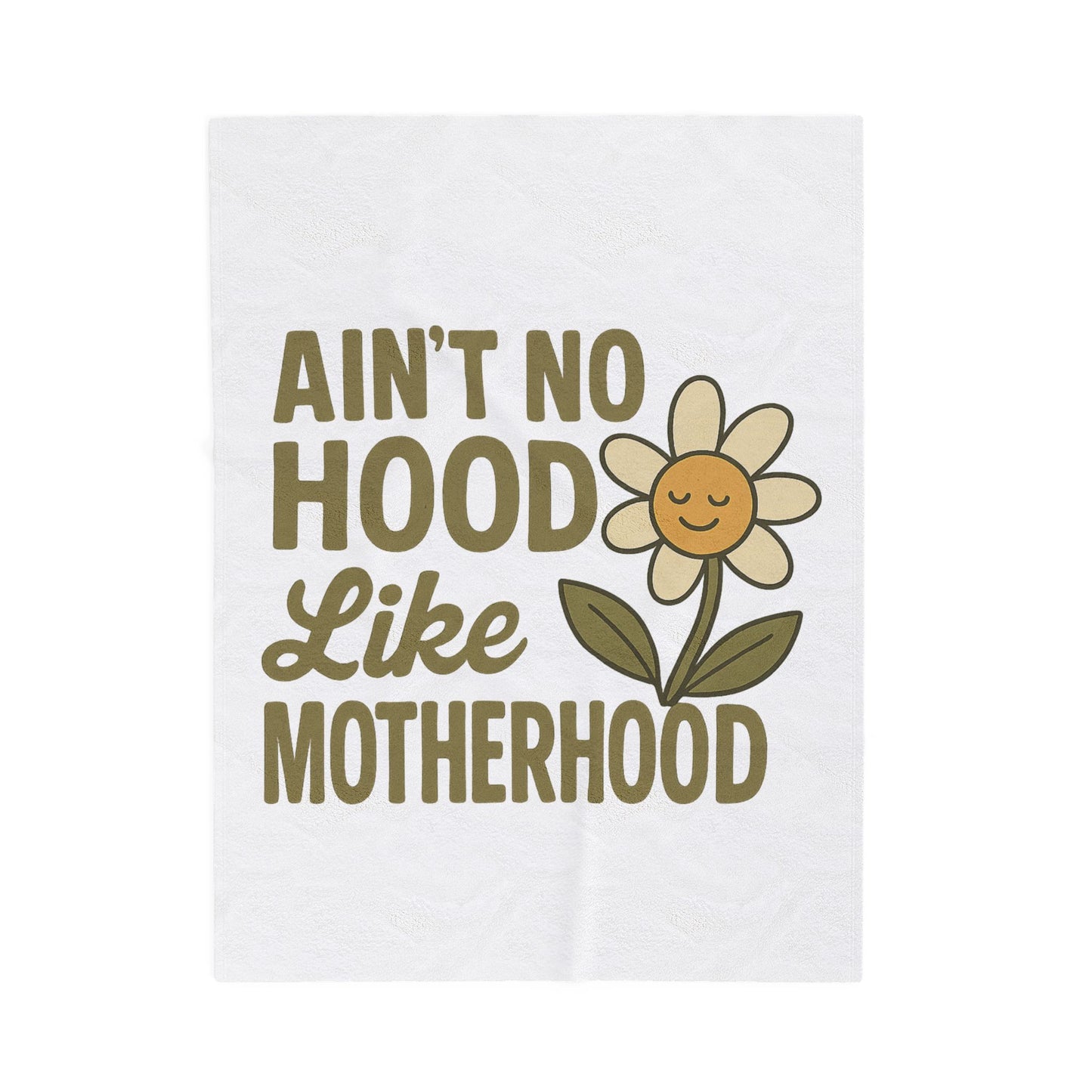 Plush Blanket with 'Ain't No Hood Like Motherhood' Design Mother's Day Throw Blanket Decor Gift for Mom