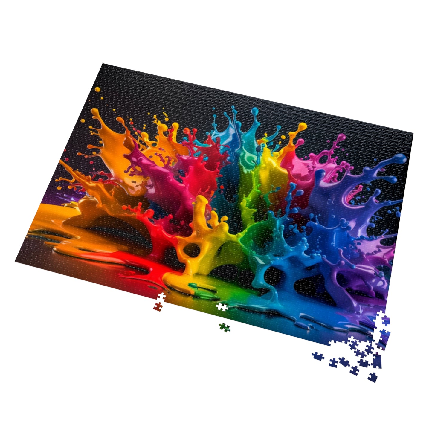 Vibrant Splash Jigsaw Puzzle with Tin - Colorful Pieces for Family Fun
