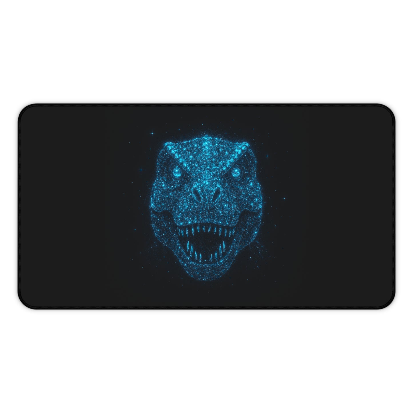 Galaxy Bioluminescent Dinosaur Desk Mat - Cosmic T-Rex Gaming Mousepad - Starry XL Desk Pad Non-Glow - Gamer and Office Decor Gift